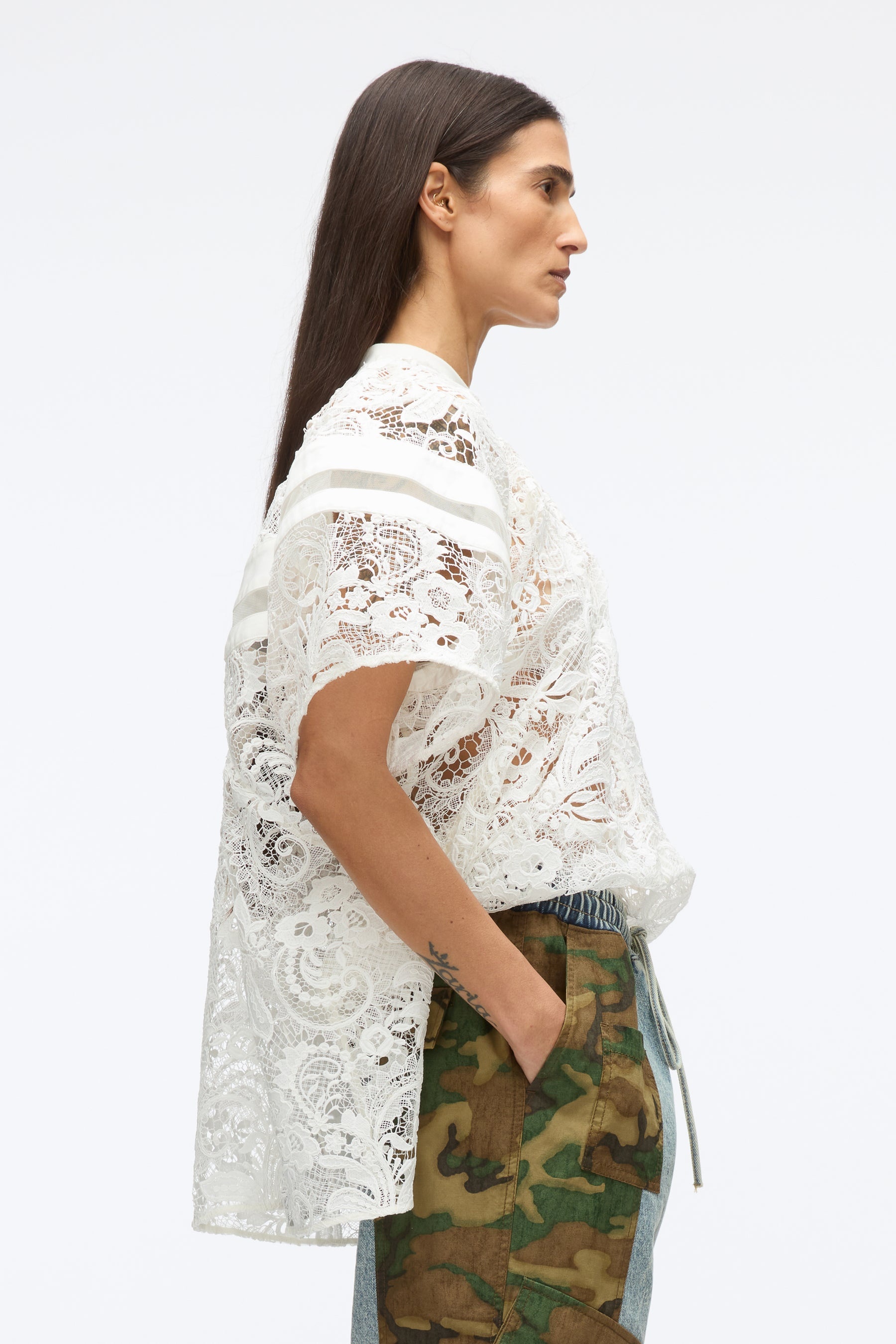 Embroidered Lace Hankerchief Top - 4