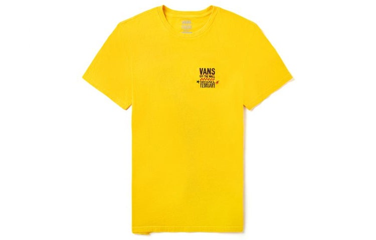 Vans Michael Pevory Retro Printing Short Sleeve Couple Style Yellow VN0A4RP785W - 2