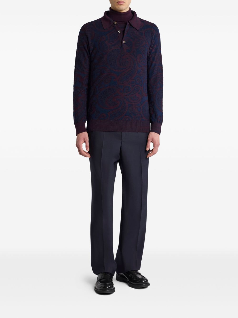 paisley jacquard turtleneck sweater - 2