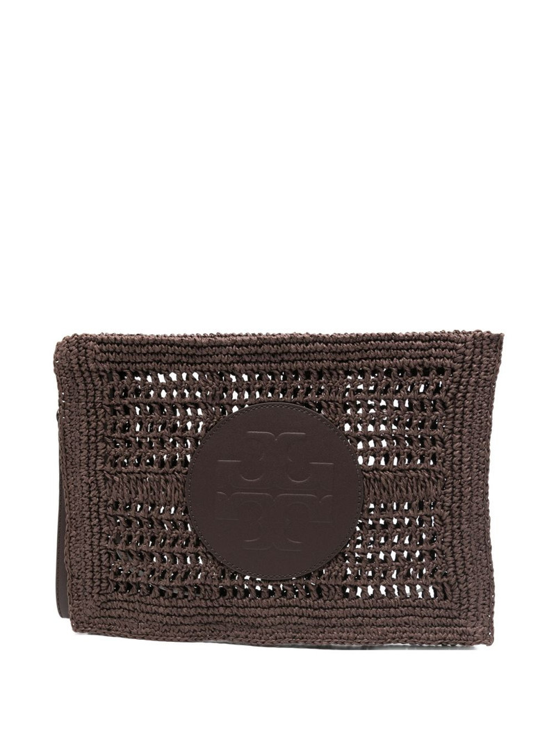 Ella hand-crocheted logo-detail clutch bag 1