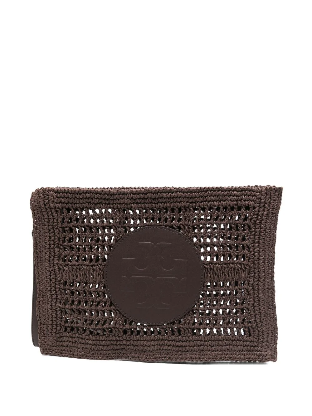 Ella hand-crocheted logo-detail clutch bag - 1