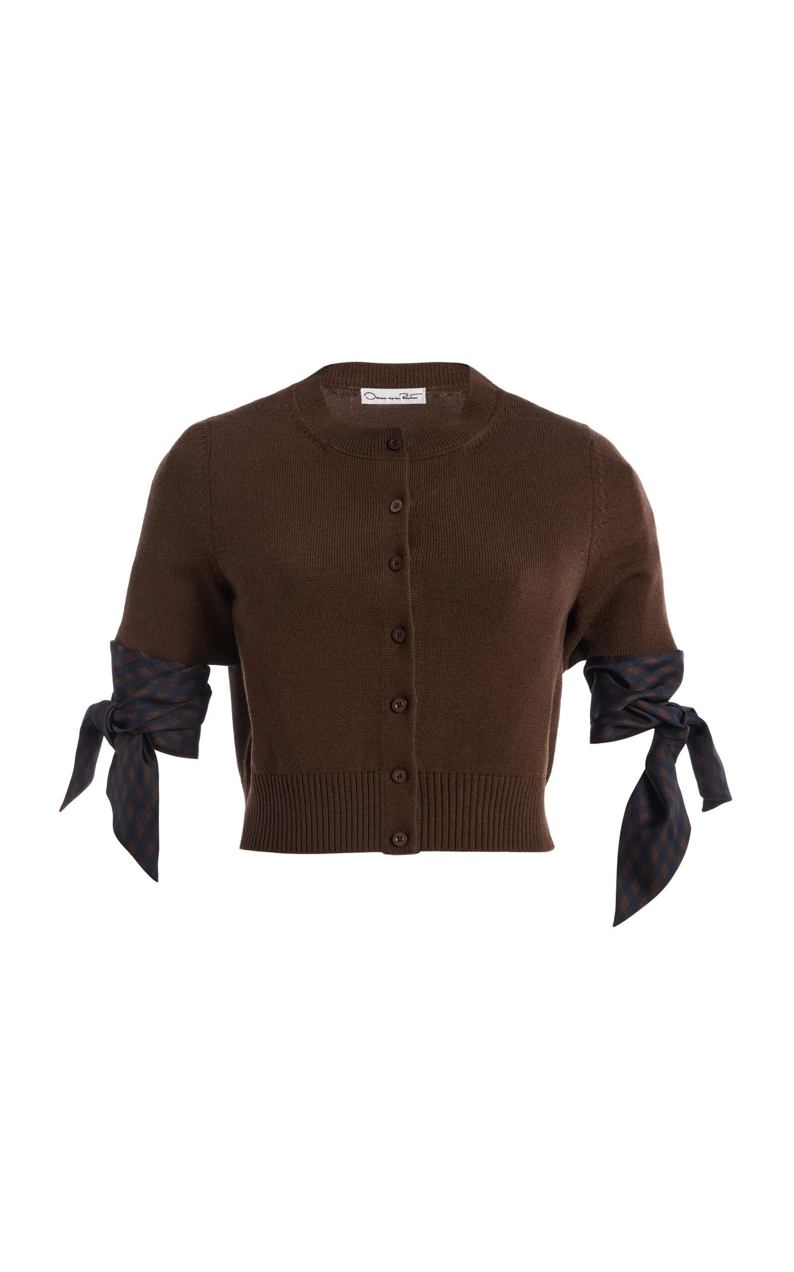 Tie-Detailed Wool Cardigan brown - 1