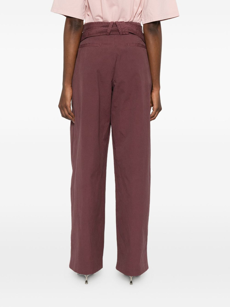 buckle-detail pleated trousers 4