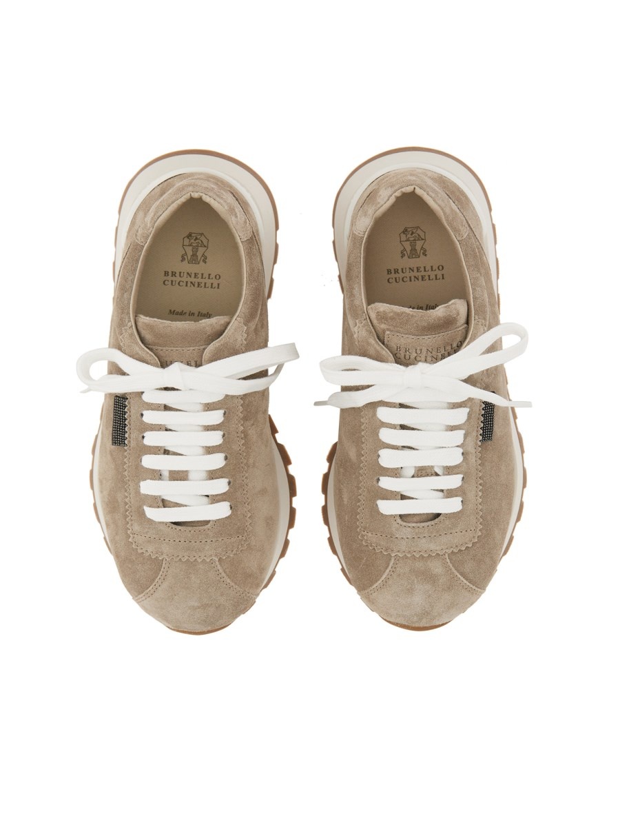 SNEAKER RUNNING IN CAMOSCIO CON SHINY TAB - 2