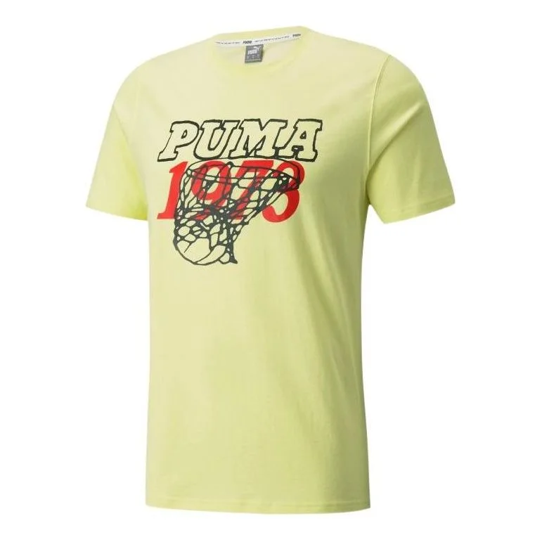PUMA Scouted Short Sleeve Basketball T-Shirt 'Yellow Black Red' 532120-02 - 1
