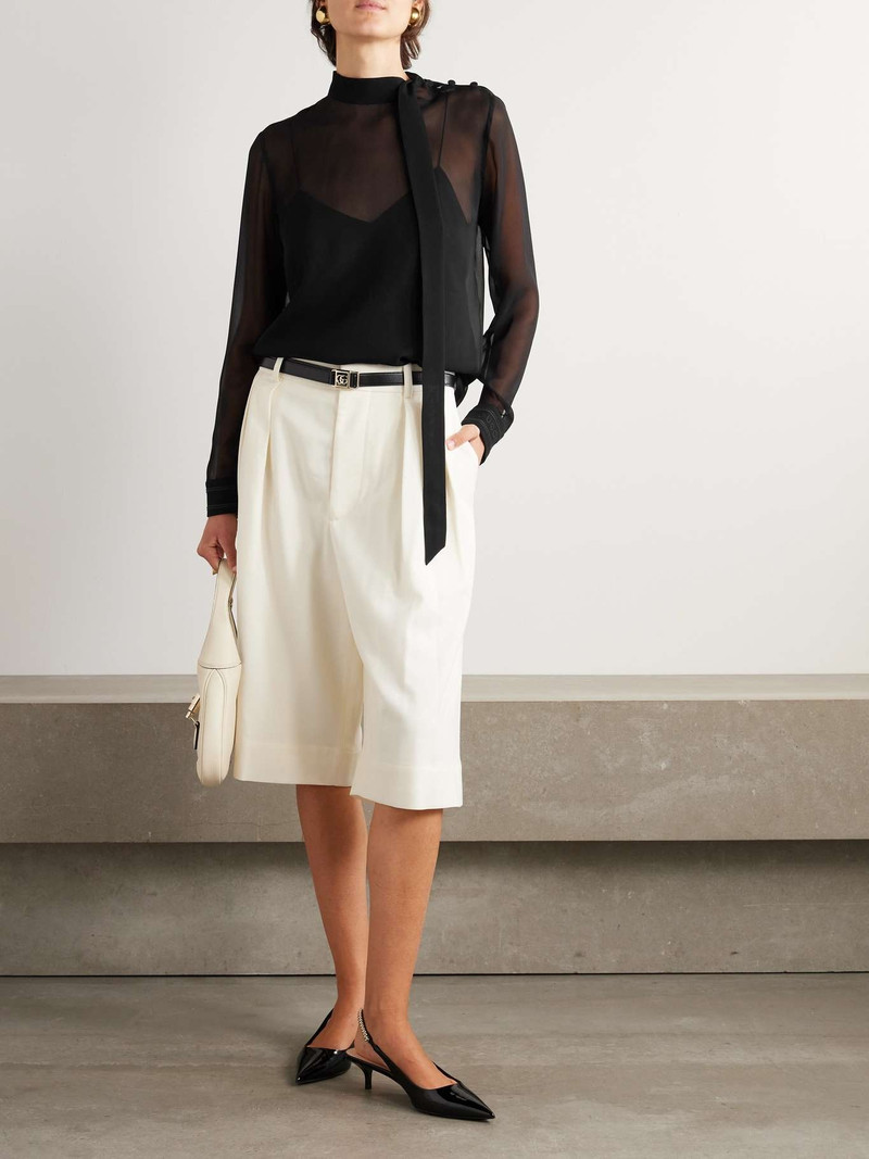GUCCI Tie-detailed silk-georgette blouse outlook