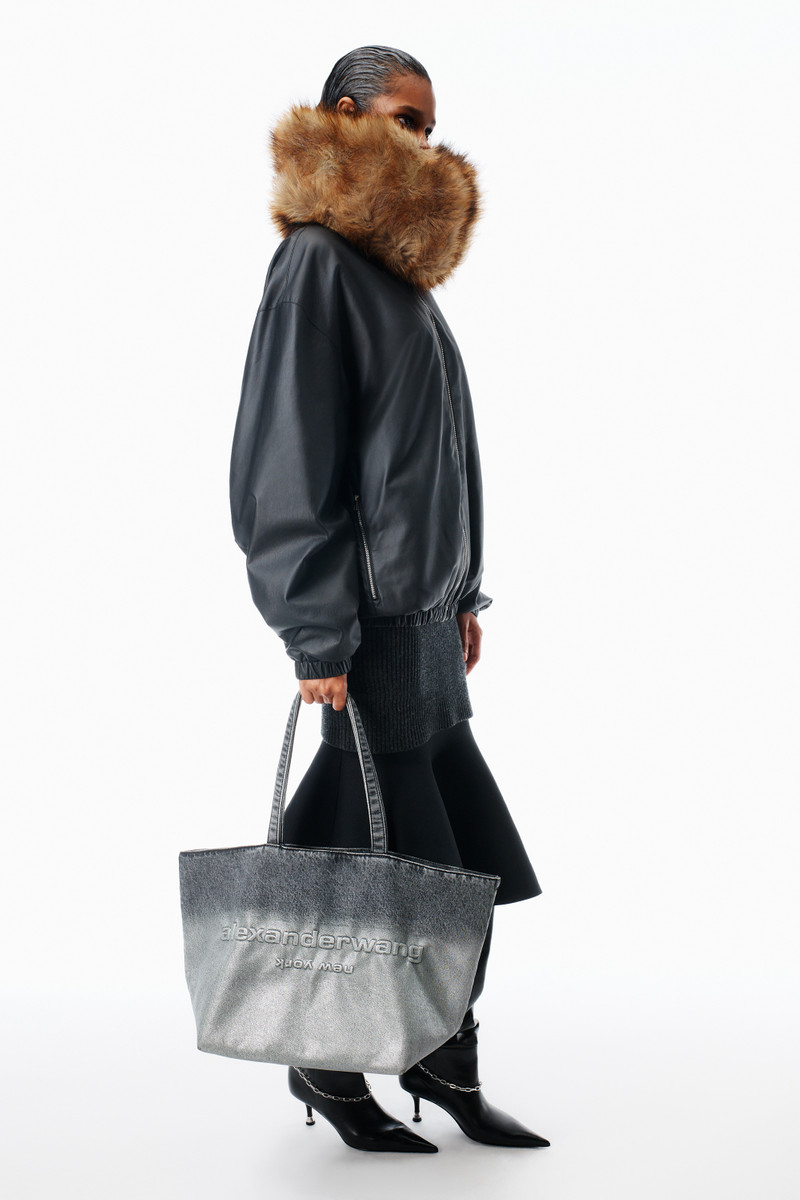 Alexander Wang Punch Tote Coated Denim Large outlook