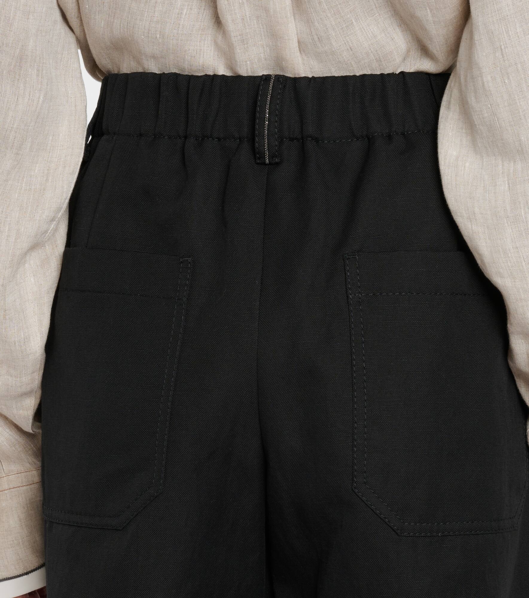 Cotton and linen shorts - 5