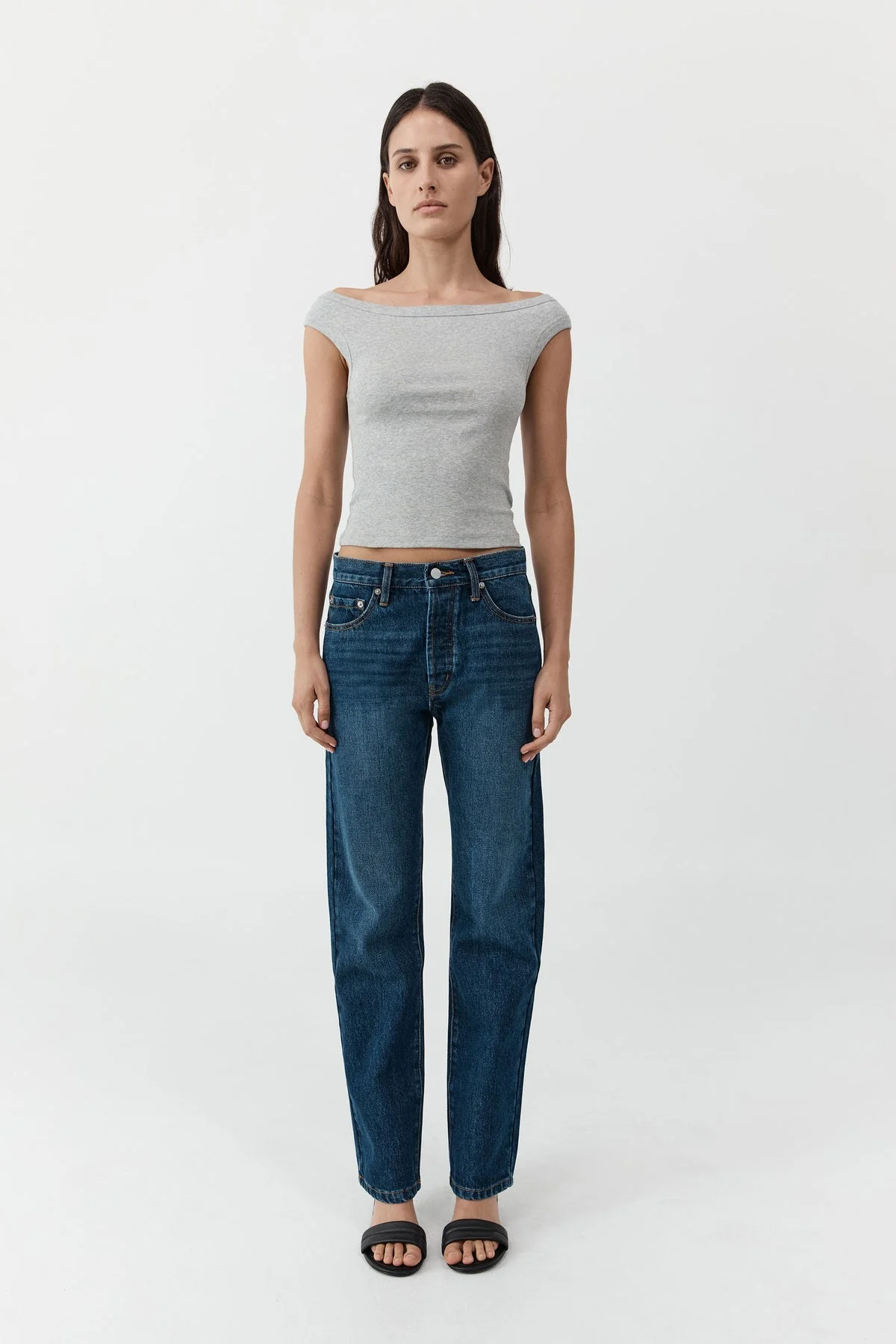 90s Straight Leg Jeans - Dark Indigo - 1