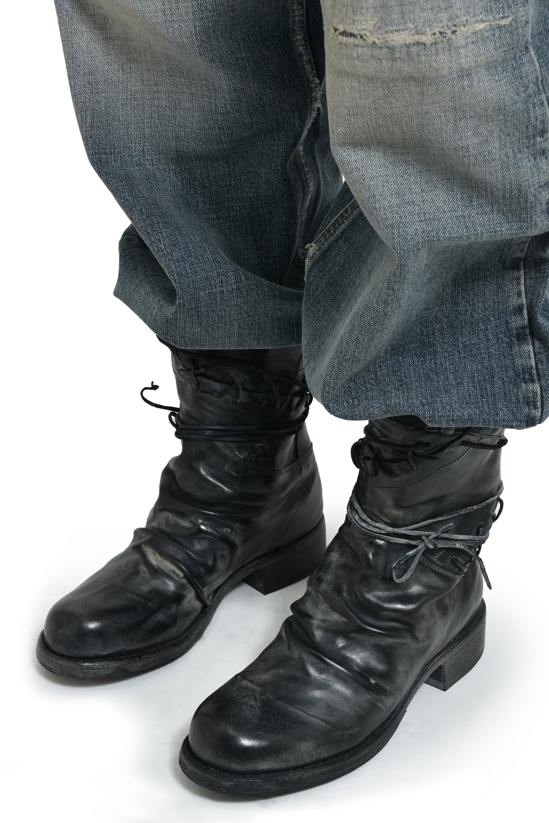 LEATHER BOXING COMBAT BOOT / BLK - 2