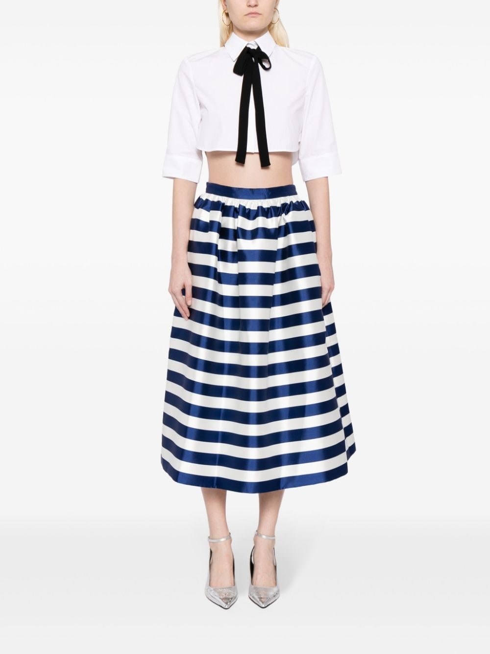 striped flared skirt - 2