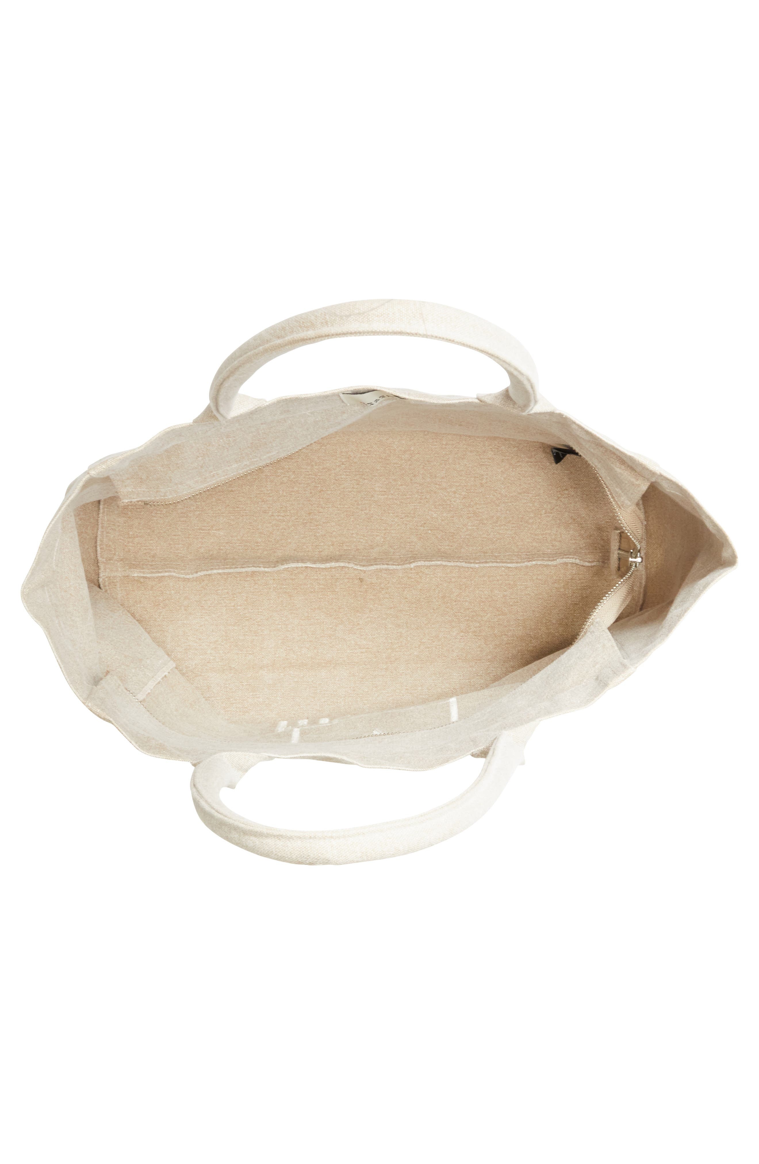 Isabel Marant Yenky Zipped Embroidered Logo Canvas Tote in Beige at Nordstrom - 5