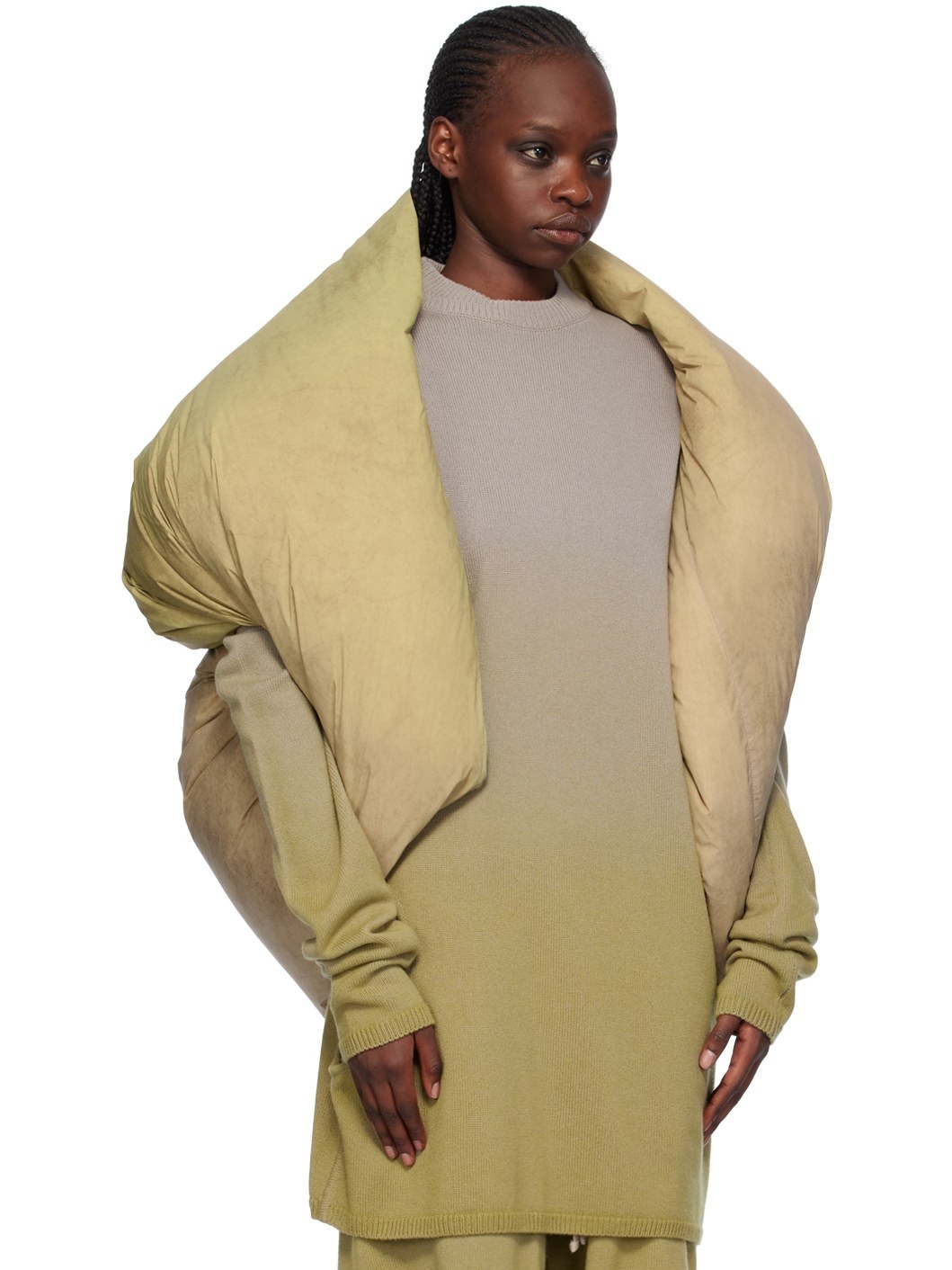 Taupe & Green Moncler Edition Down Vest - 2