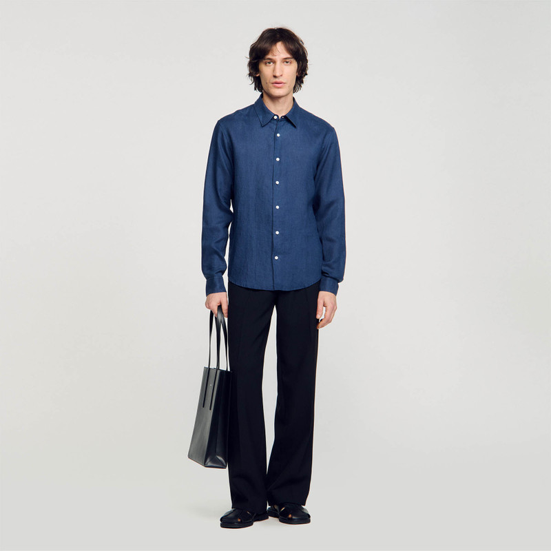 Sandro COTTON AND LINEN SHIRT outlook