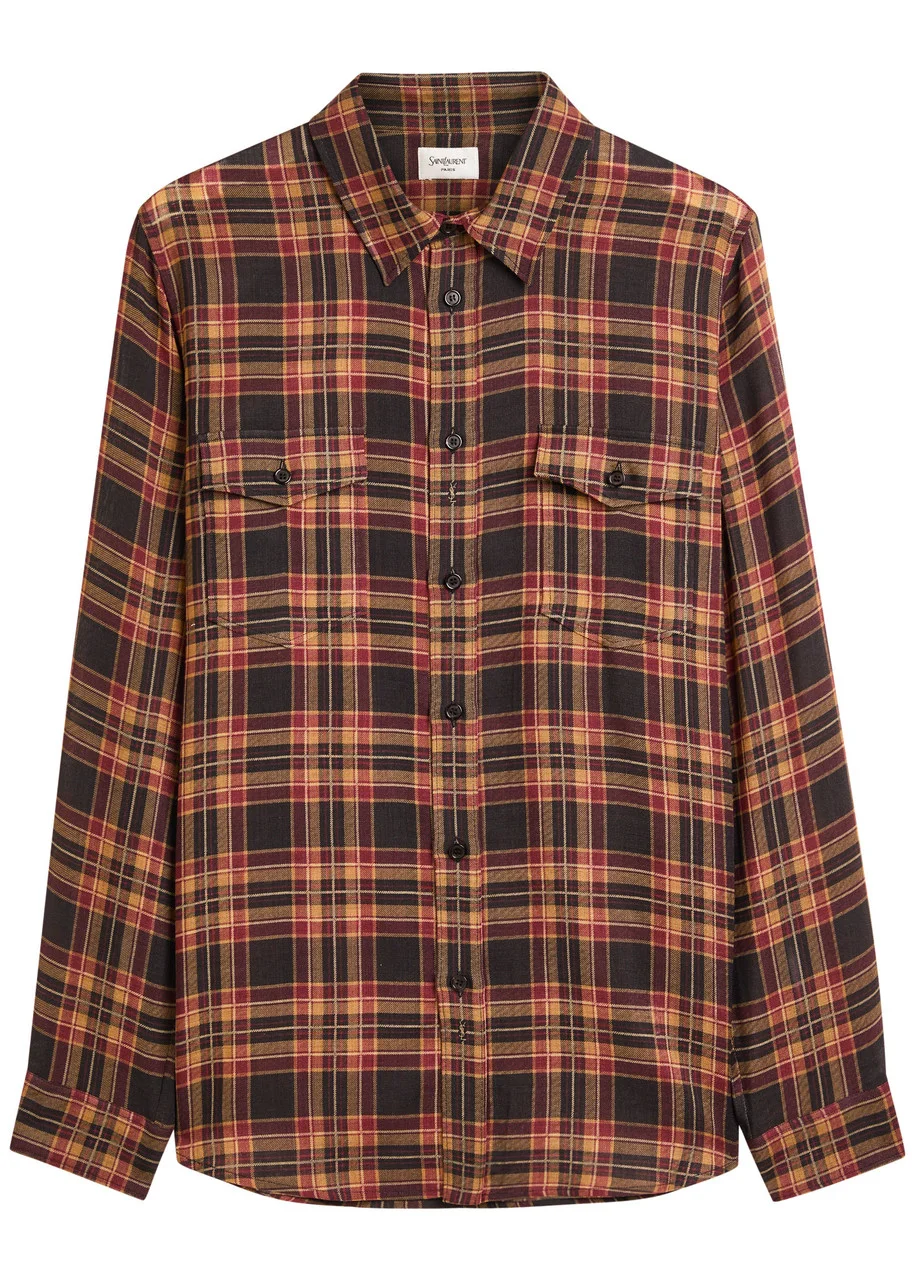 Saint Laurent Plaid Wool Shirt - 1