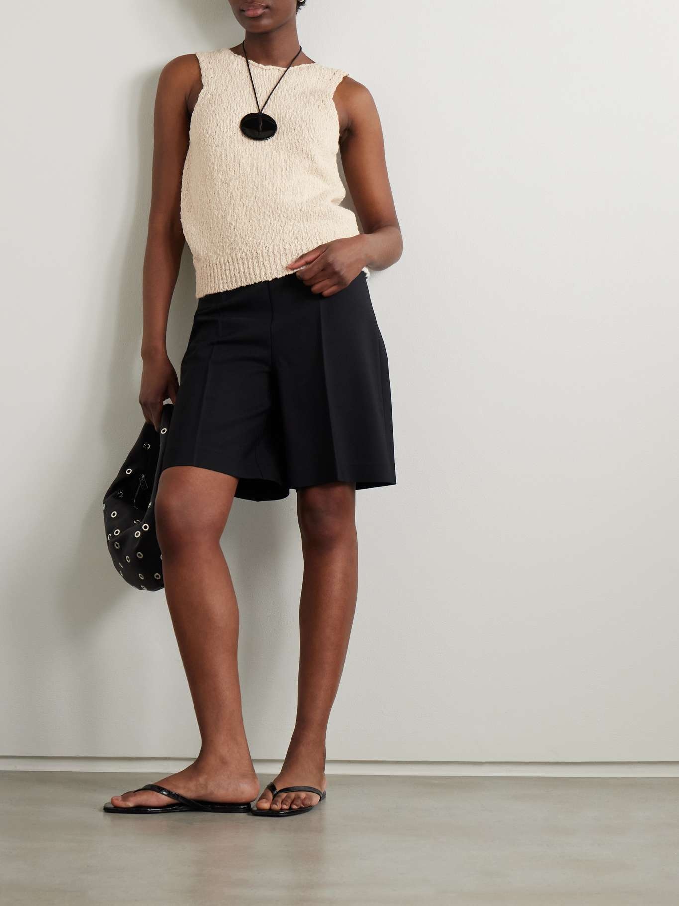 Textured-cotton tank Off-white - 2