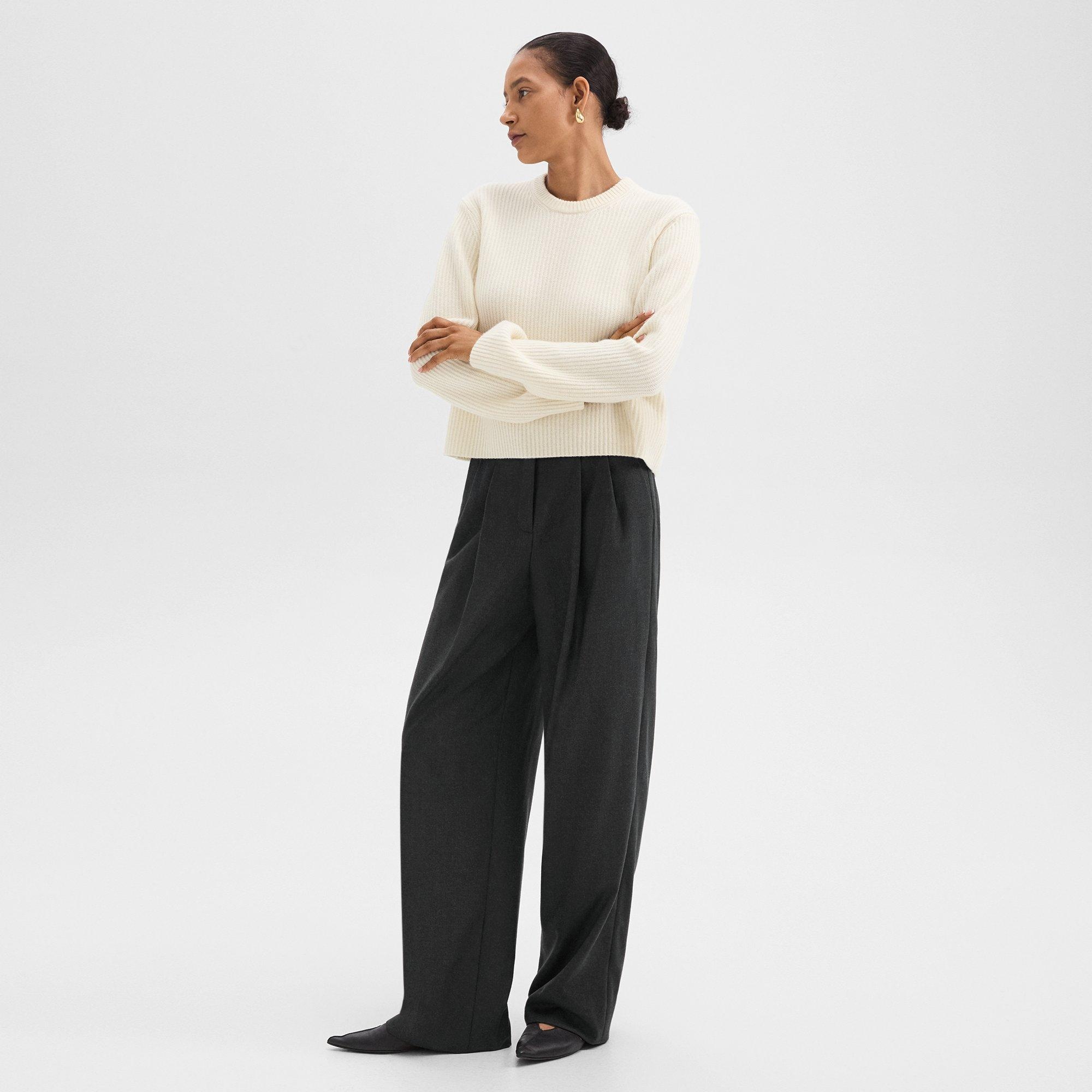 Double Pleat Pant in Sleek Flannel - 3