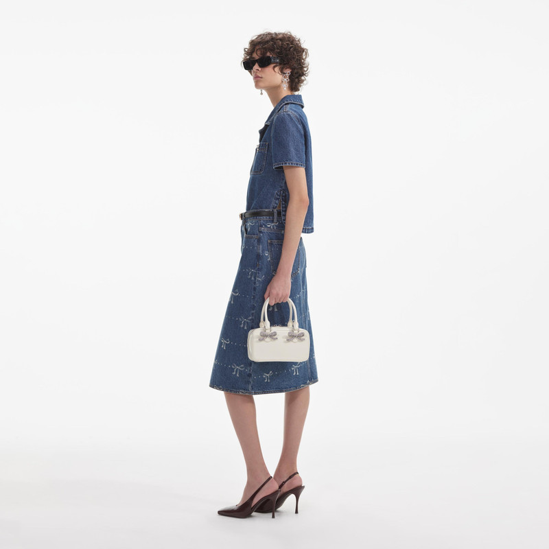 Bow Trim Denim Top 5