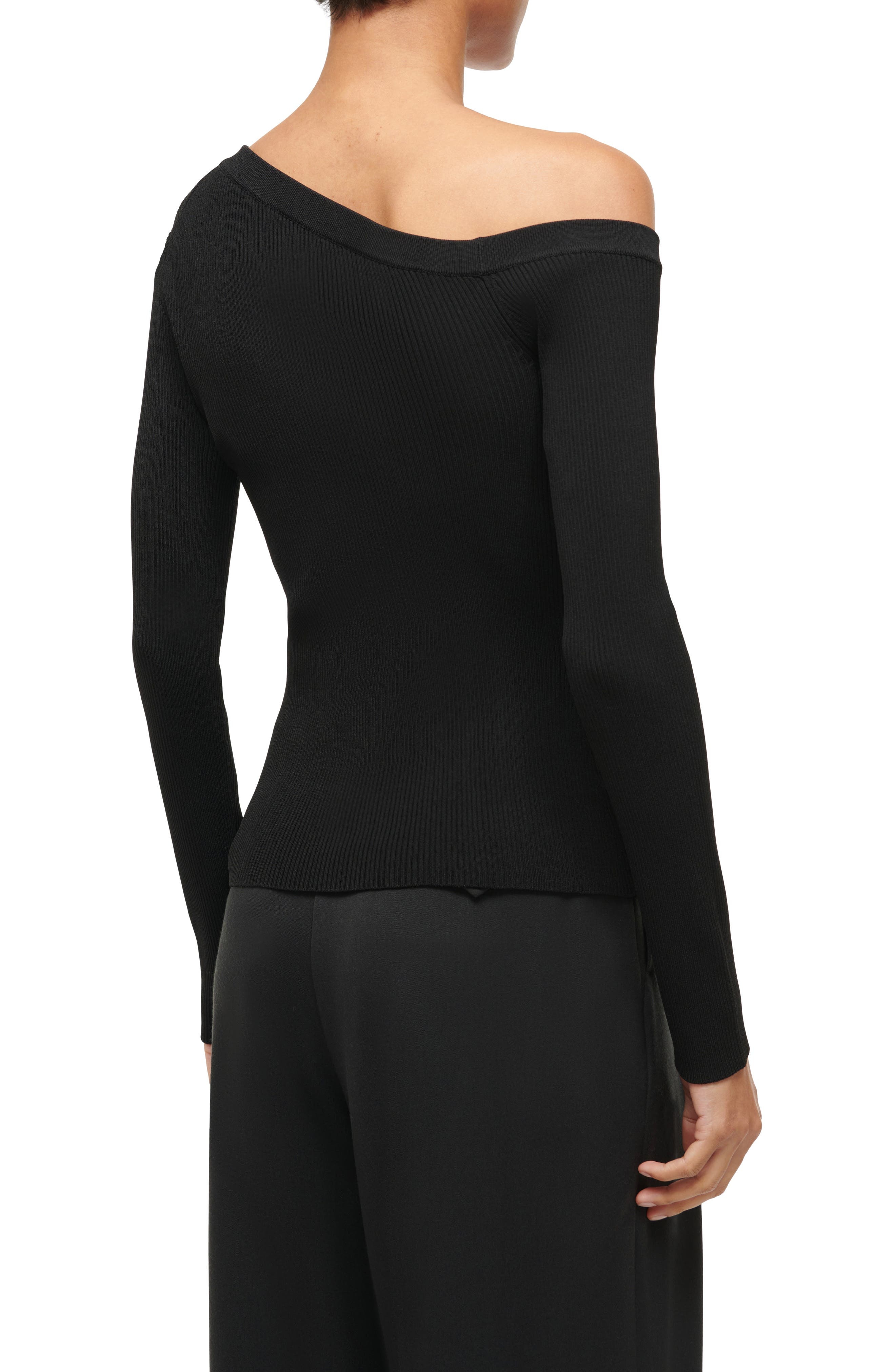 Craftsman One-Shoulder Rib Cardigan - 2