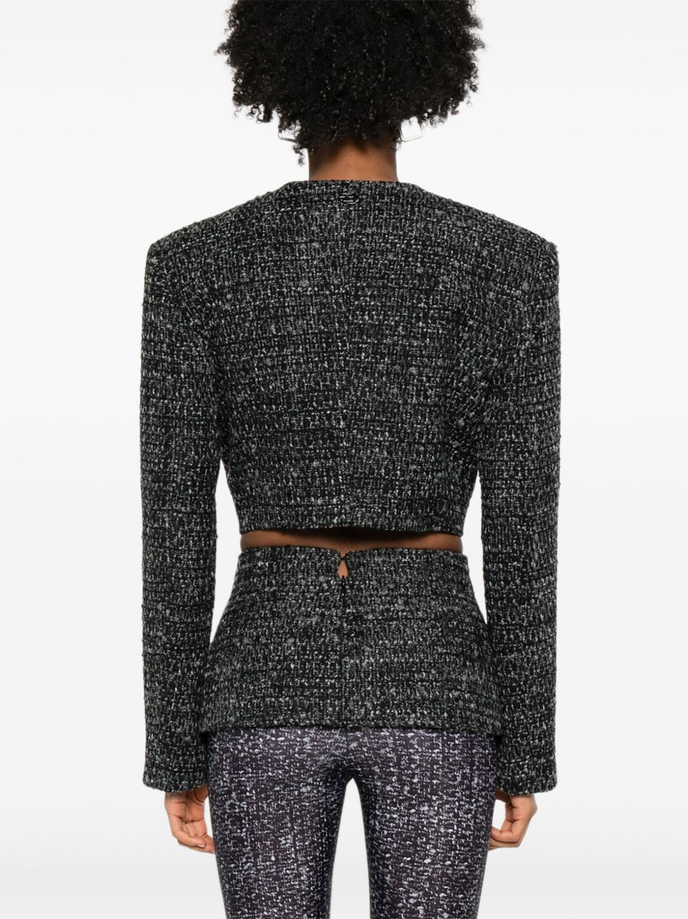G-Crop-G tweed cropped jacket - 4