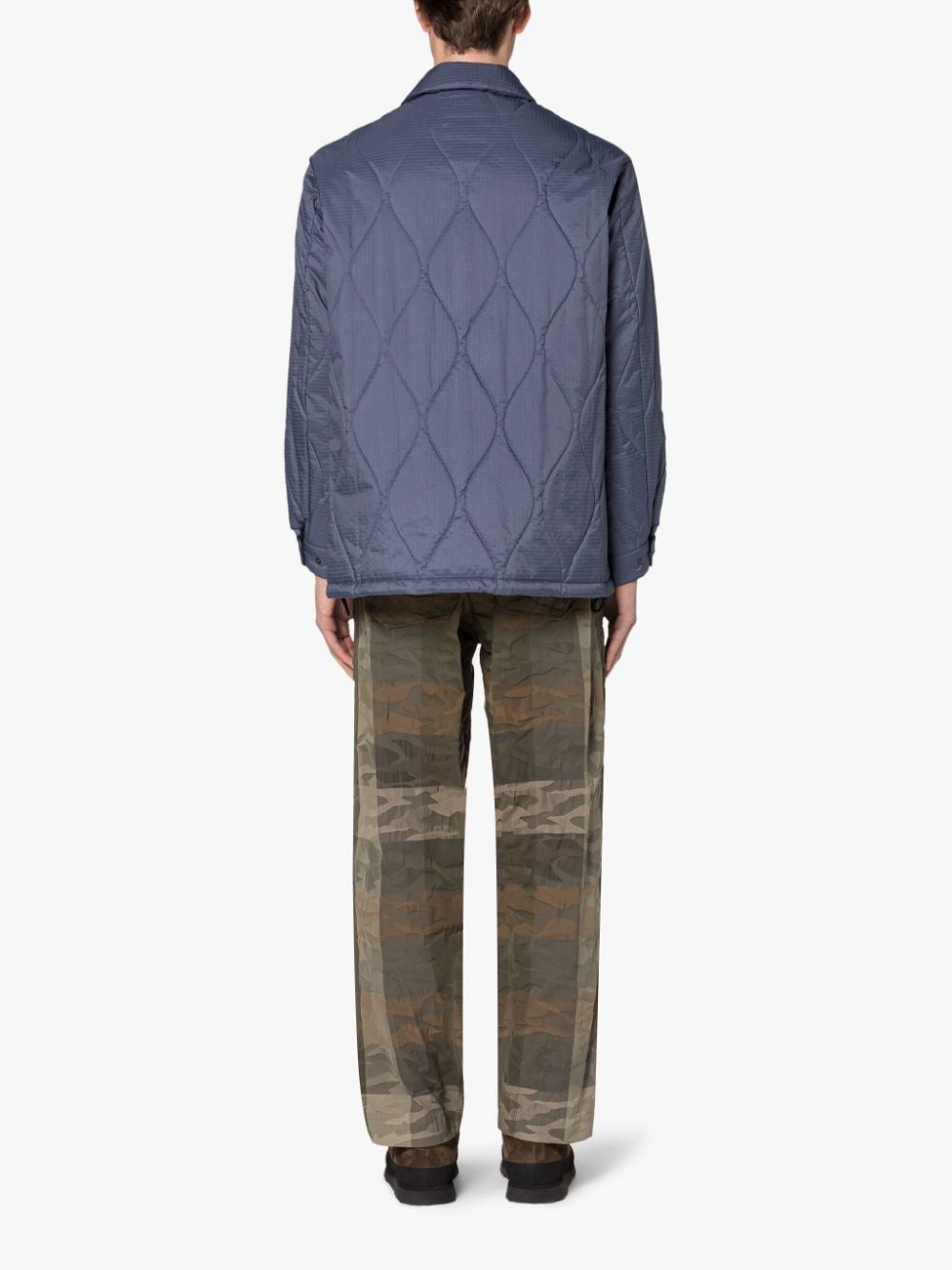 TEEMING NAVY NYLON QUILTED COACH JACKET - 3