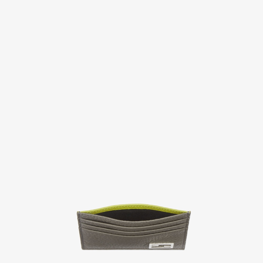 Card holder with six slots and flat central pocket. Made of gray Cuoio Romano leather with contrasti - 3