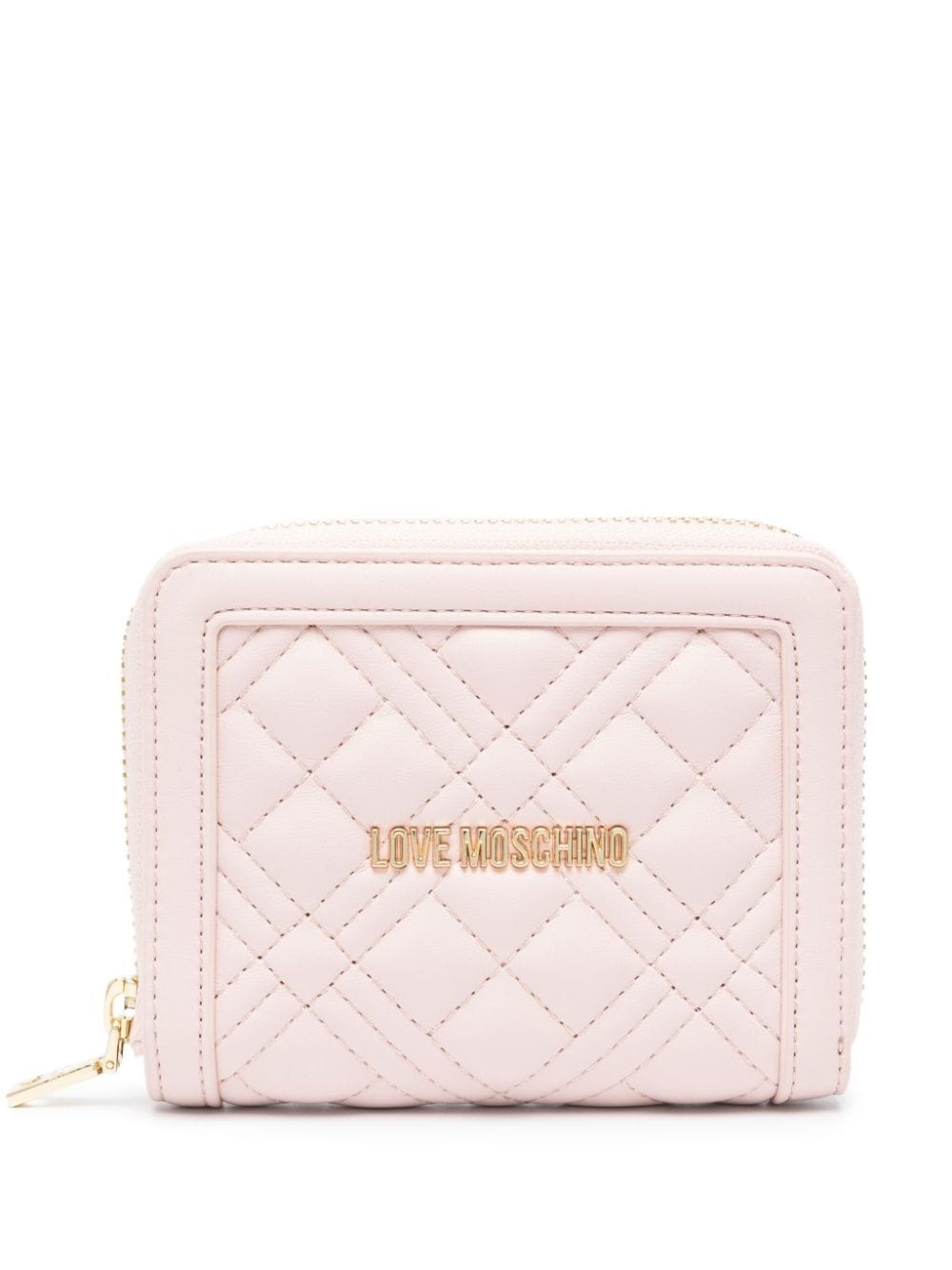 logo-lettering quilted wallet - 1