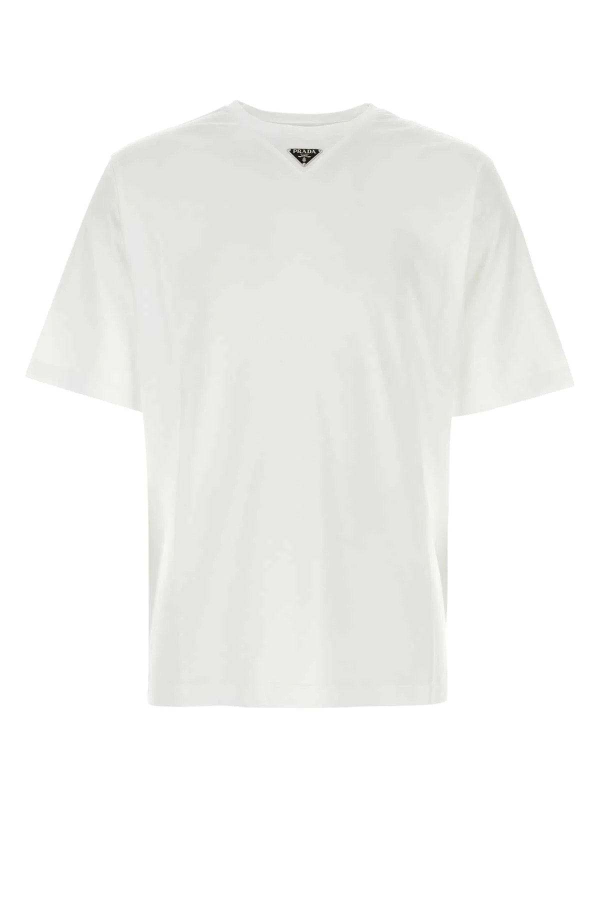 Prada Men White Cotton T-Shirt - 1