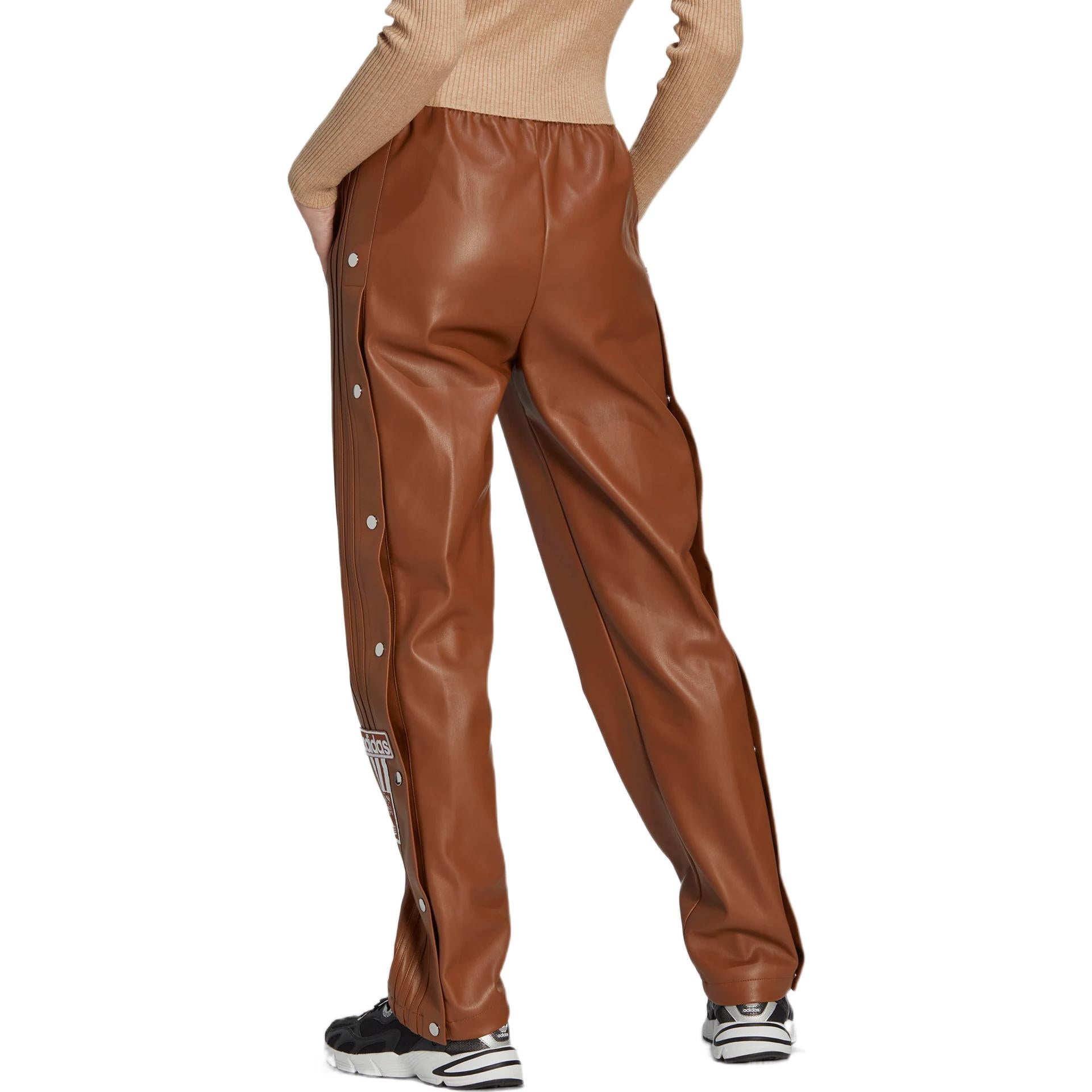 【ADIDAS】Pow Leather Adibreak Trousers - Brown / II6098 adidas Centre Stage Faux Leather Adibreak Pants - Brown