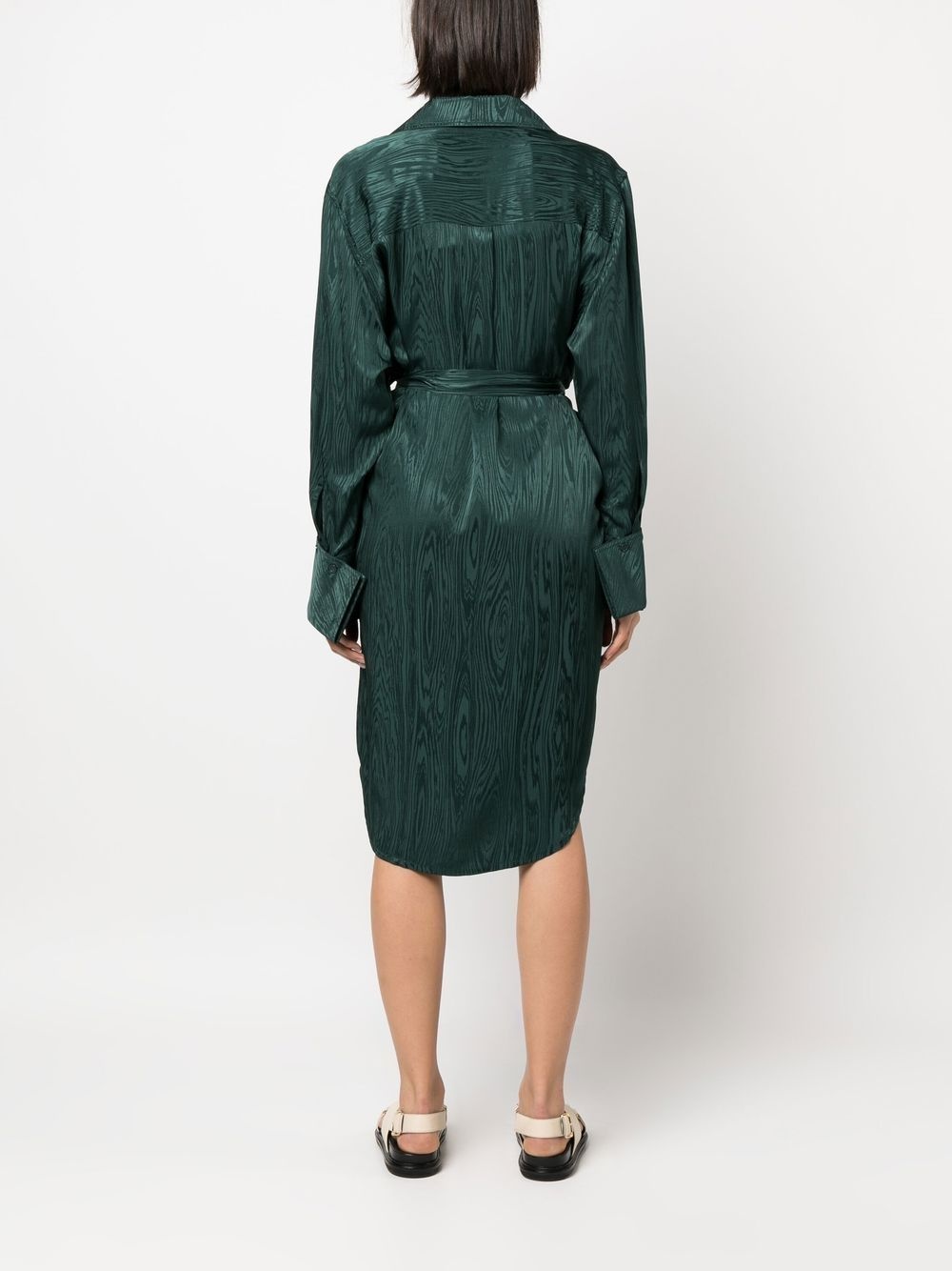 metallic-sheen shirt dress - 4
