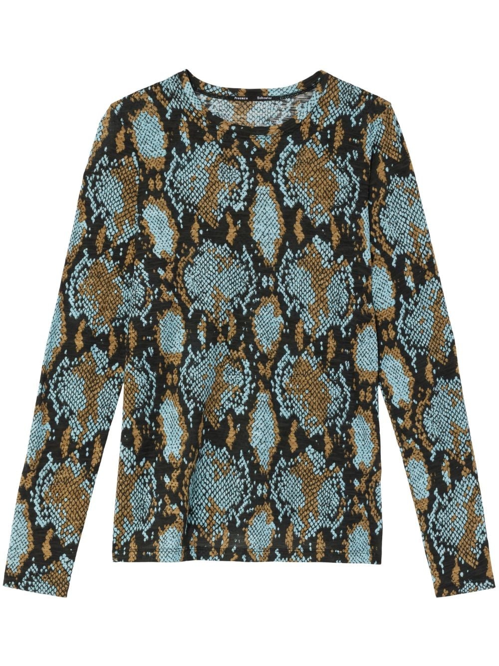 snakeskin-print long-sleeve T-shirt - 1