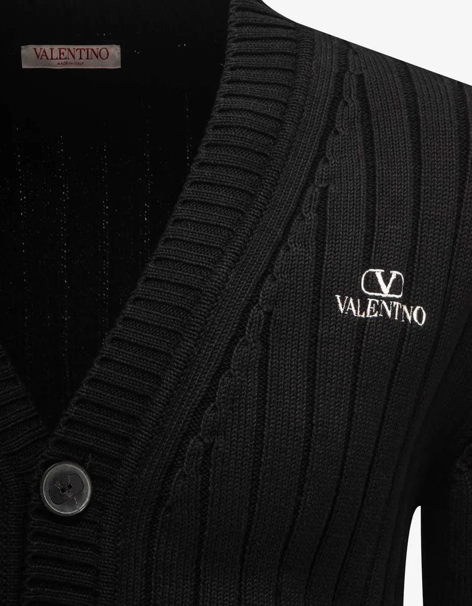 Valentino Black VLogo Cardigan - 4