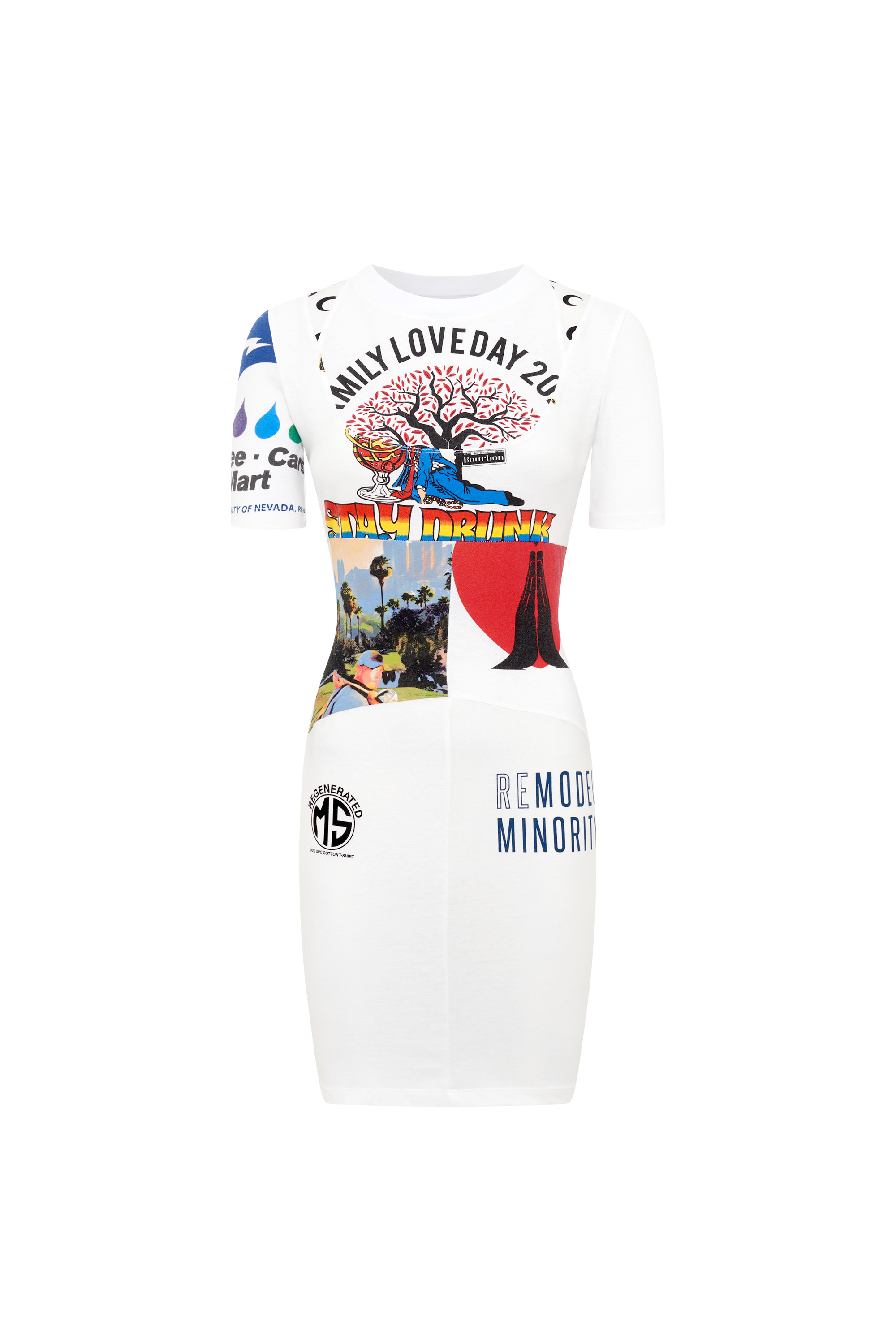 Regenerated Graphic T-Shirts Mini Dress - 8