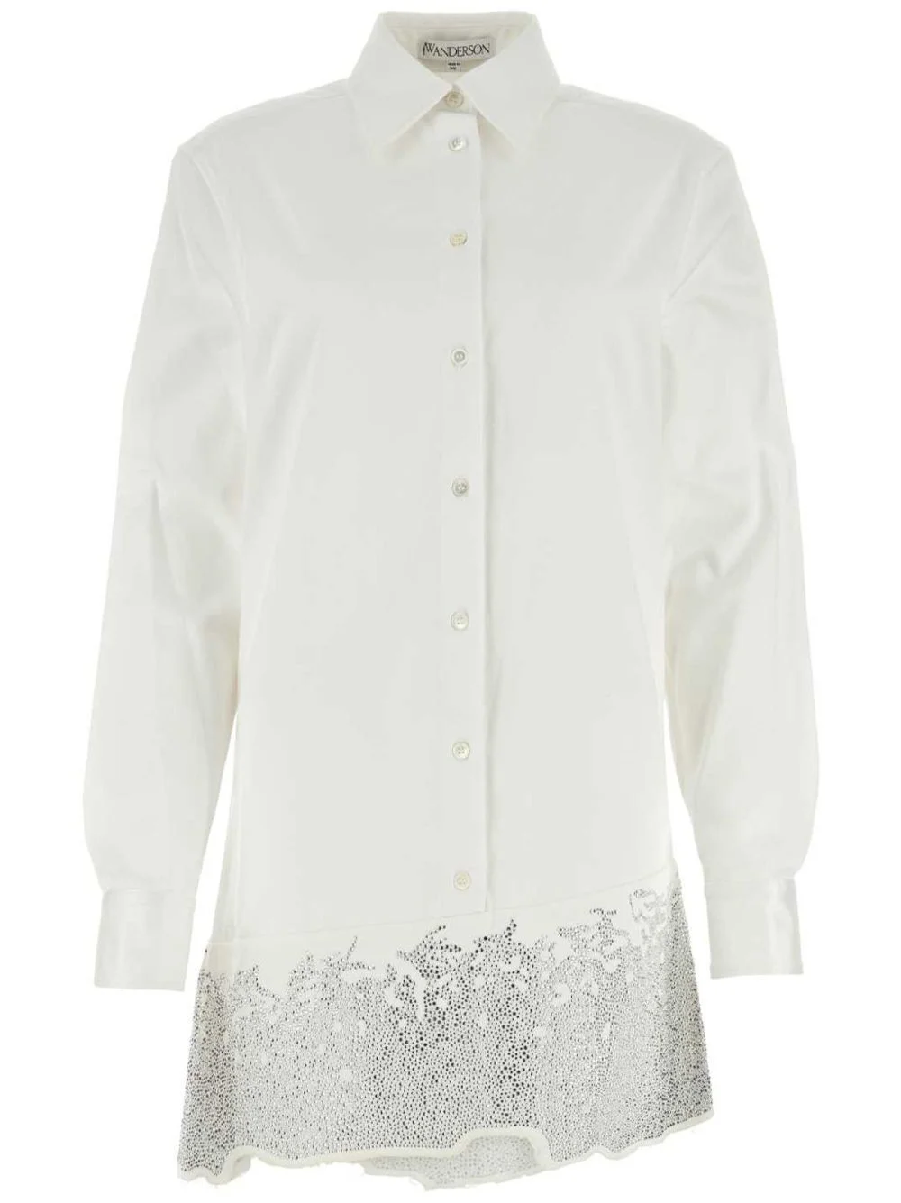 crystal-embellished cotton shirtdress - 1