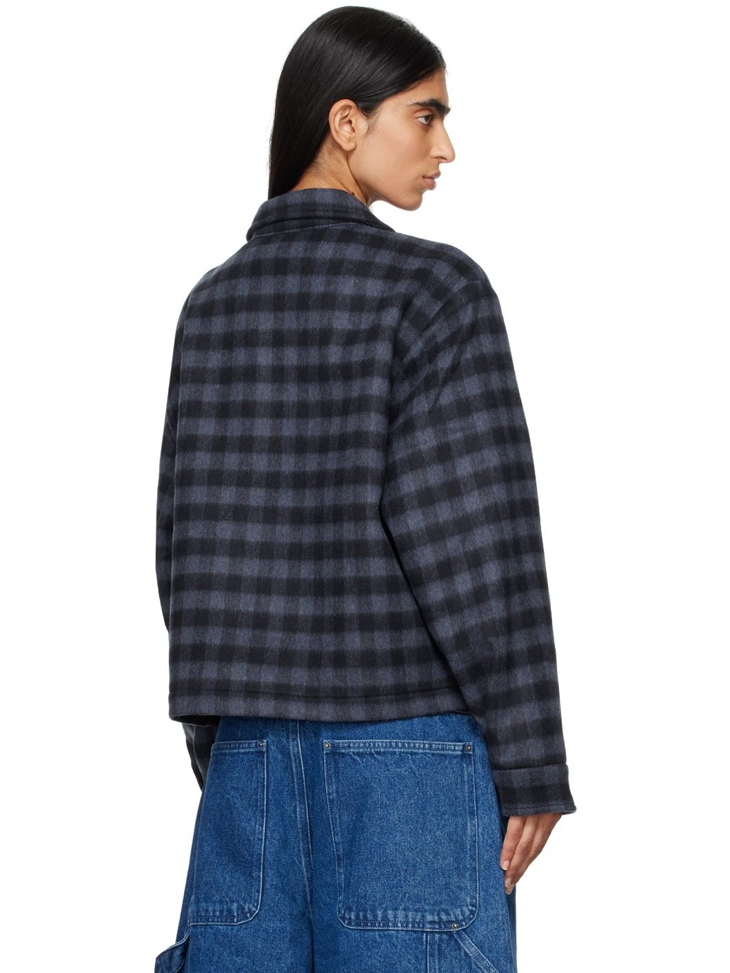 Navy Wool Zip Jacket - 3