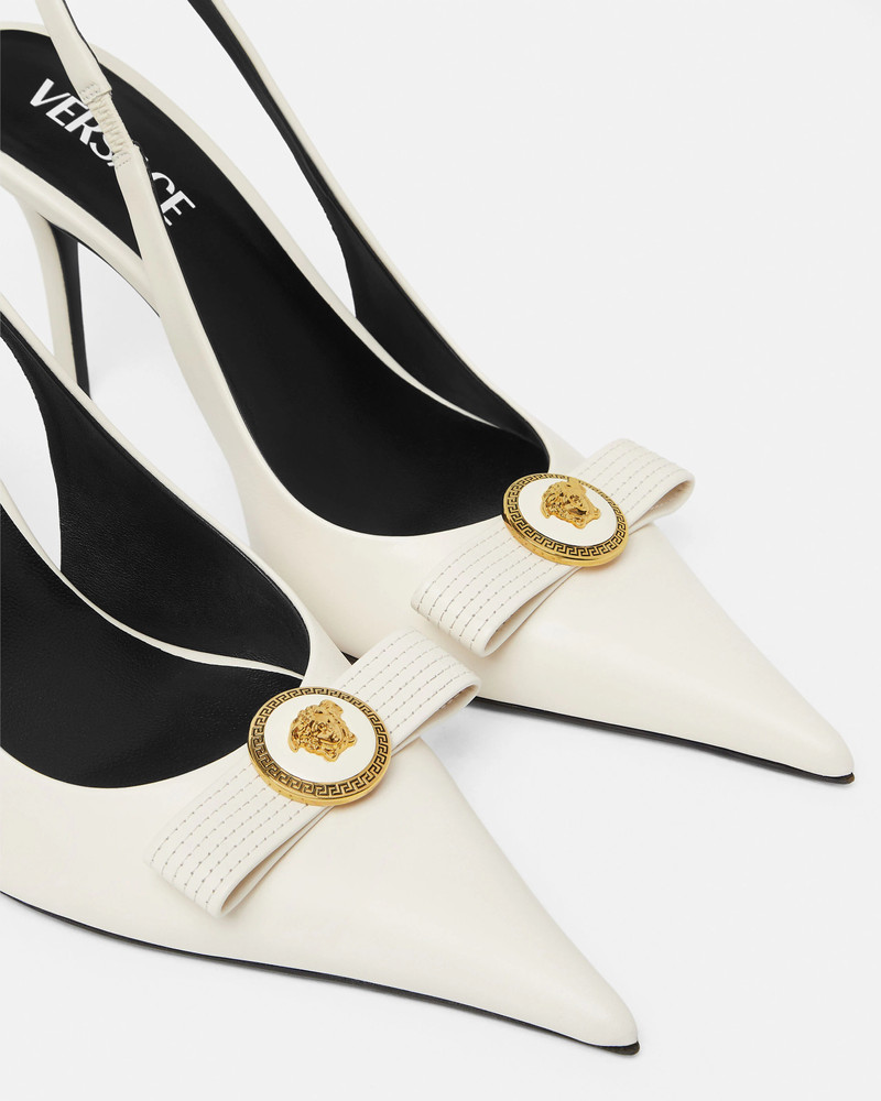 Gianni Ribbon Leather Slingbacks 85 mm 5