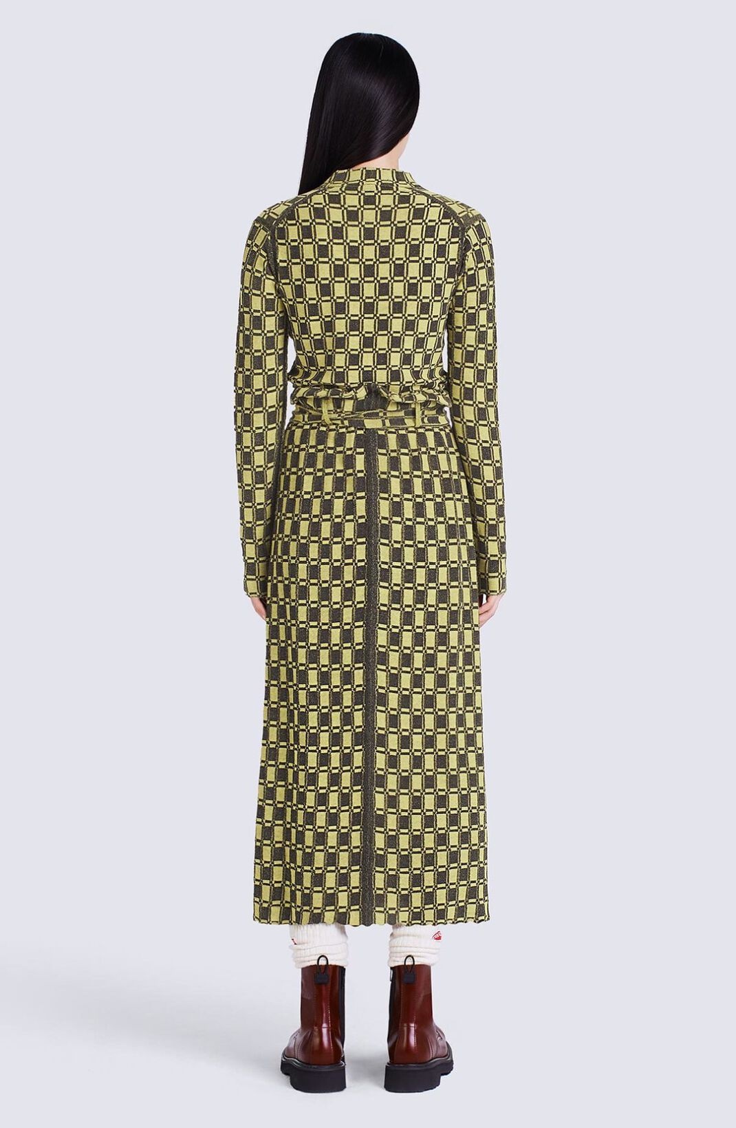 Vichy jacquard fitted jumper - 4
