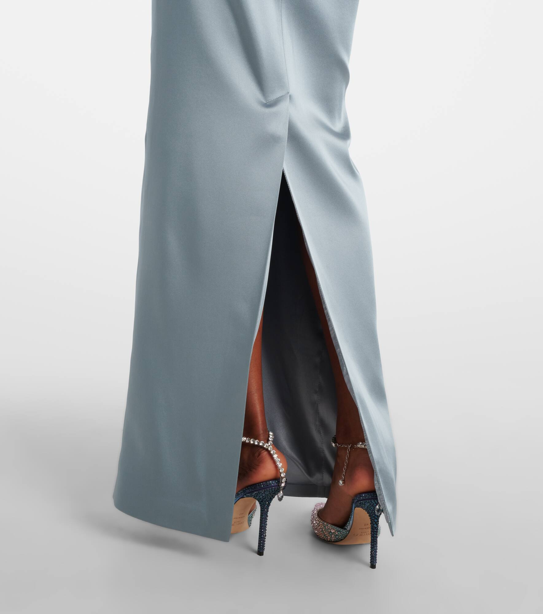 Holly bow-detail satin corset gown - 5