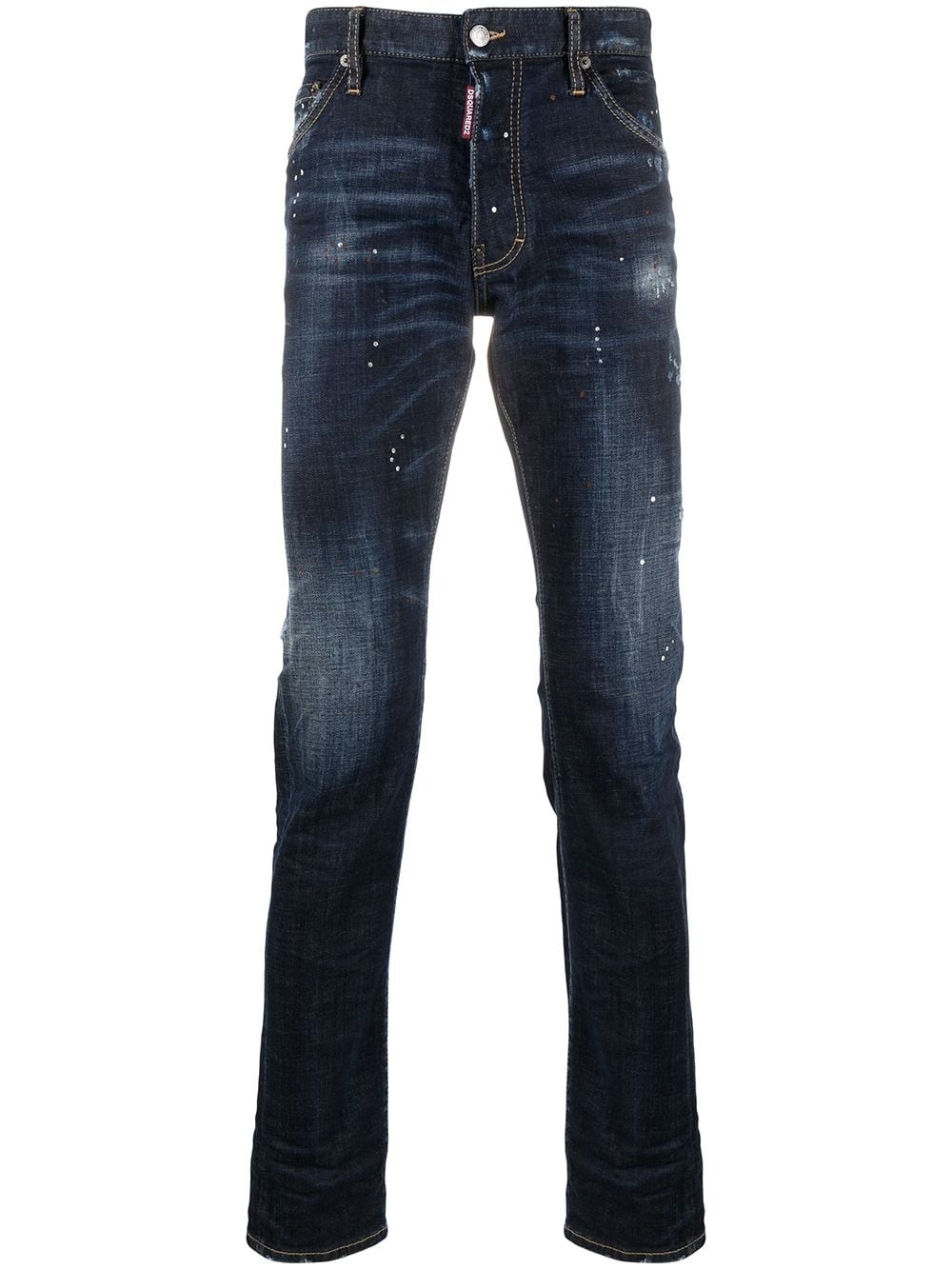 distressed-effect high-rise jeans - 1