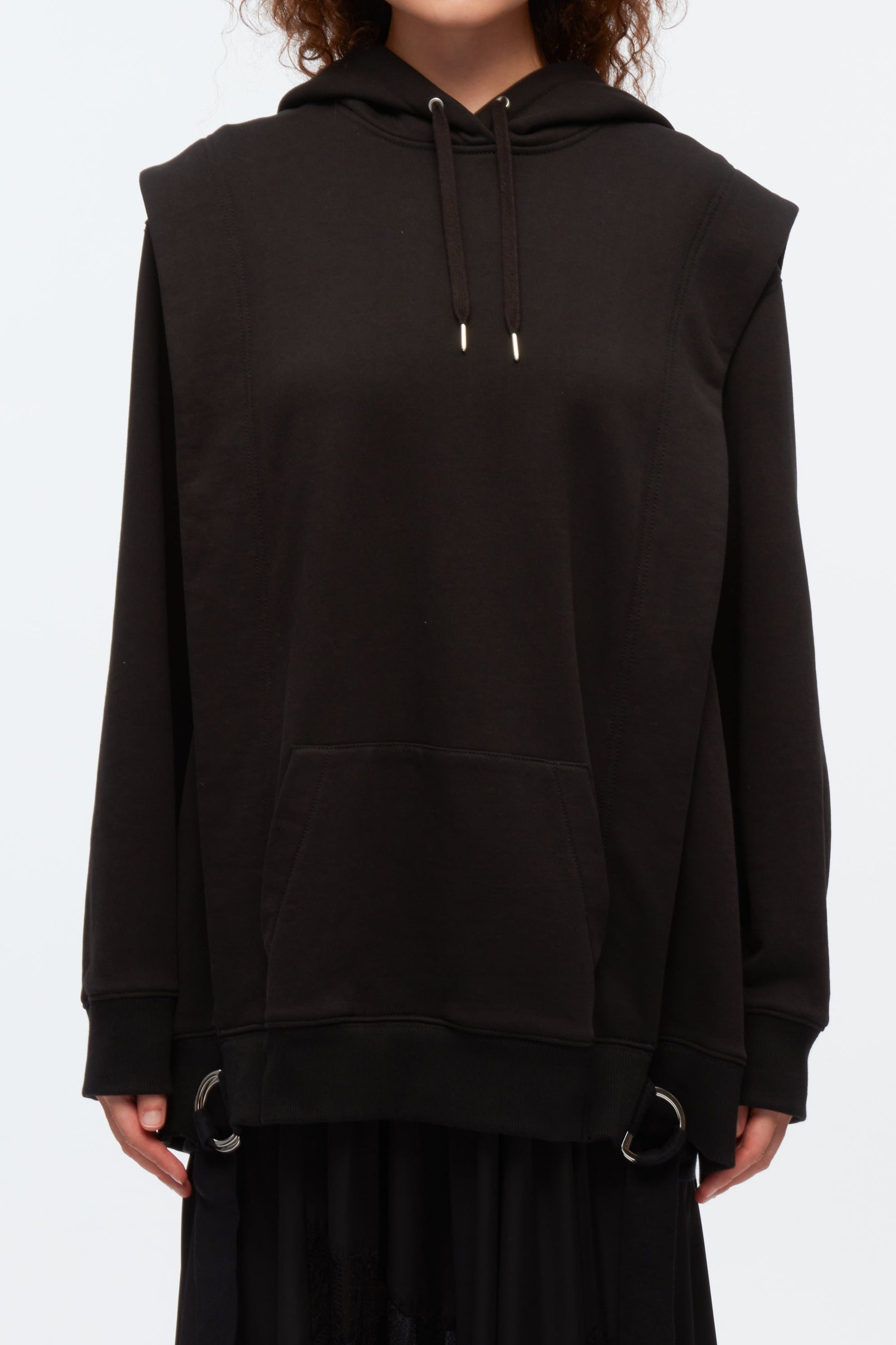 Lace Trim Hoodie Dress - 2