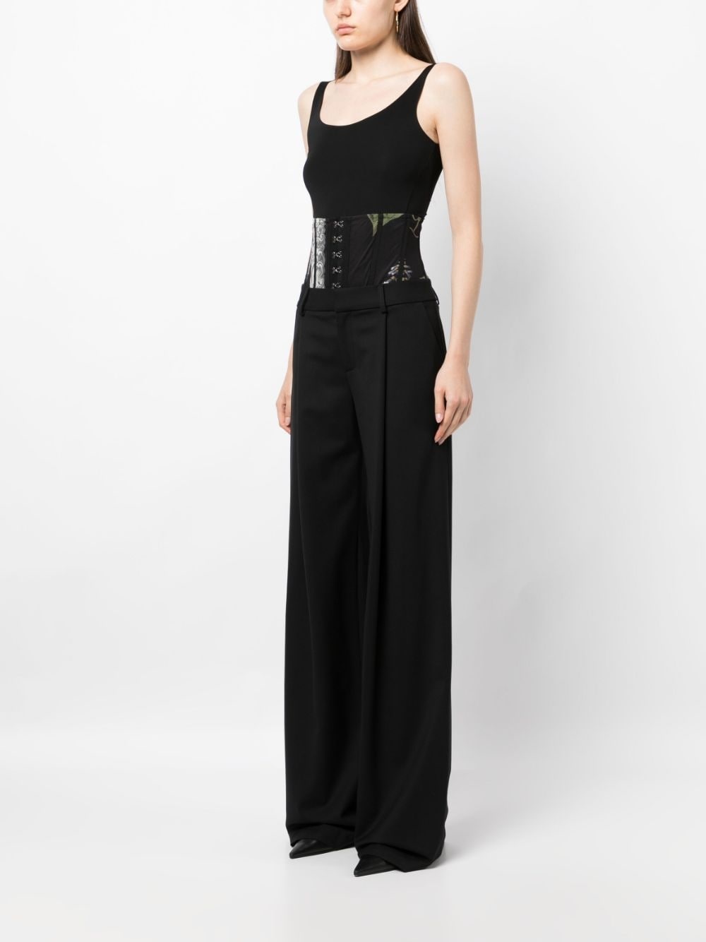 bustier-style high-waist trousers - 3