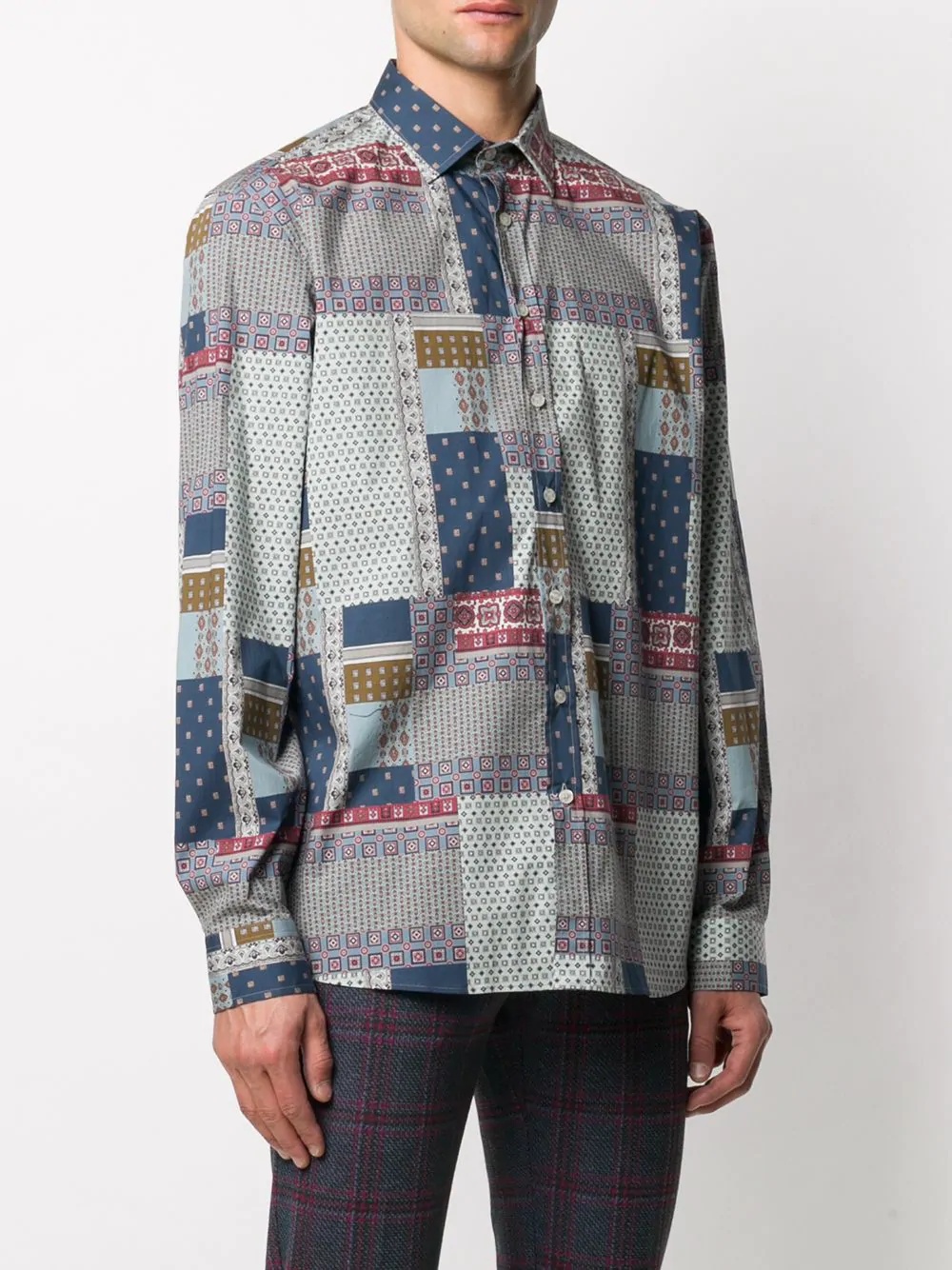 patchwork shirt - 3