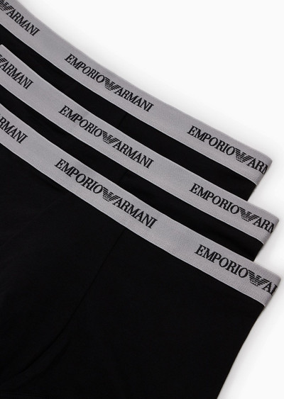 EMPORIO ARMANI Three-pack of boxer briefs with core logo band outlook