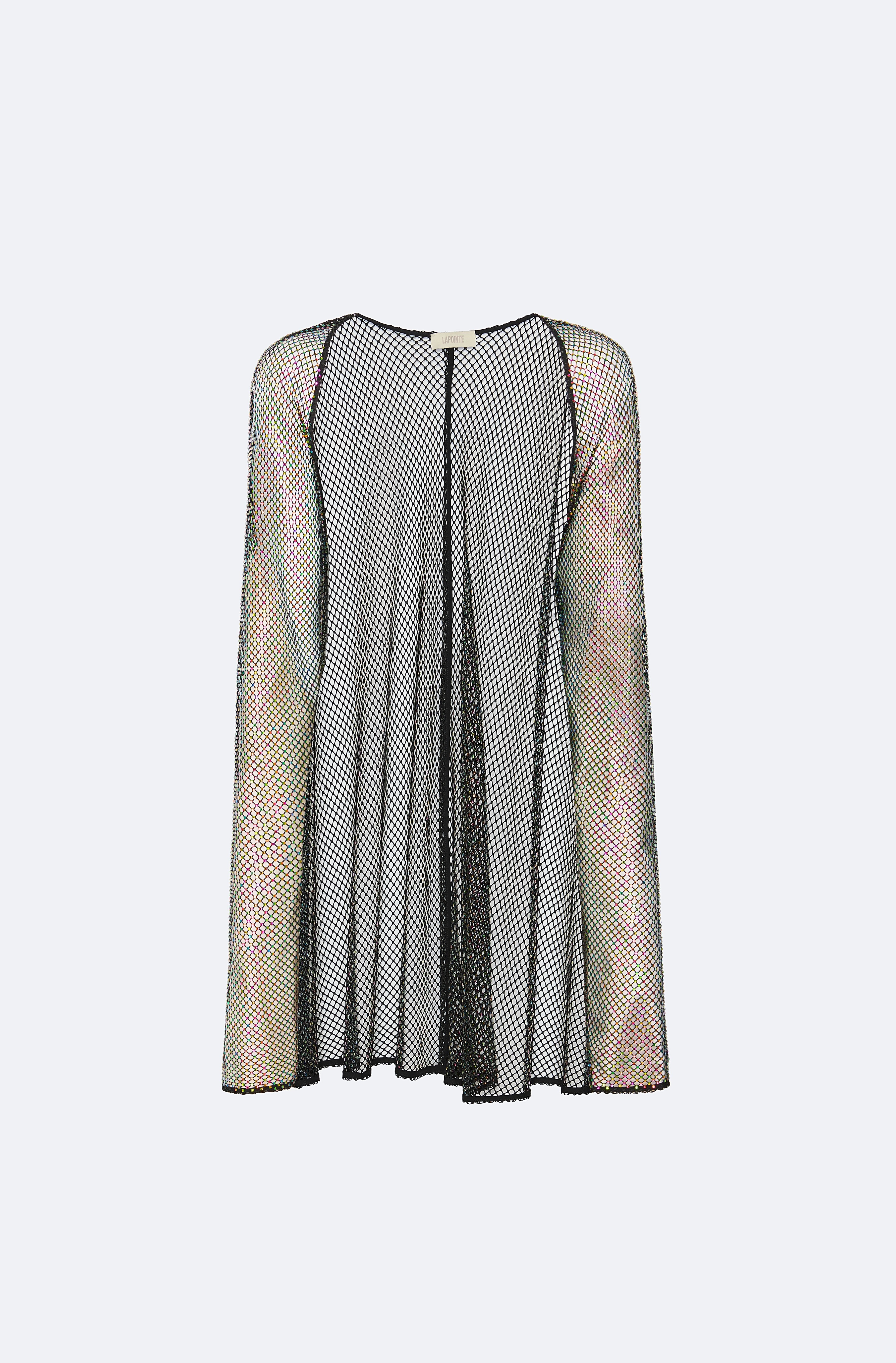 Rhinestone Mesh Short Caftan - 1