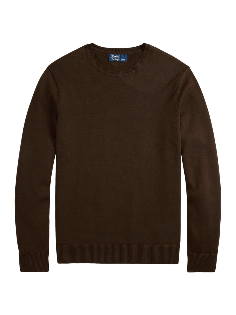 Men's Cotton Knit Sweater - Nutmeg Brown 1