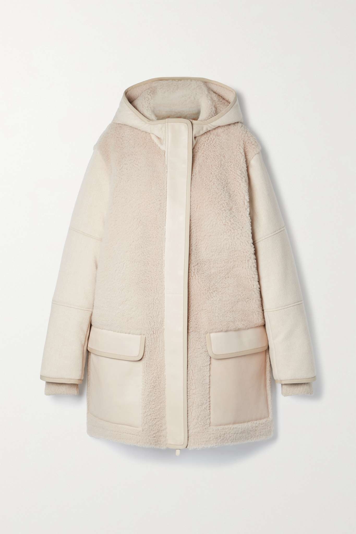 Larsen hooded shearling and cashmere jacket - 1