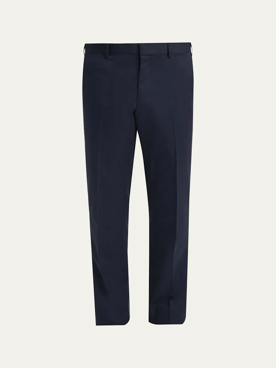 Men's Poplin Straight Leg Trousers - 1