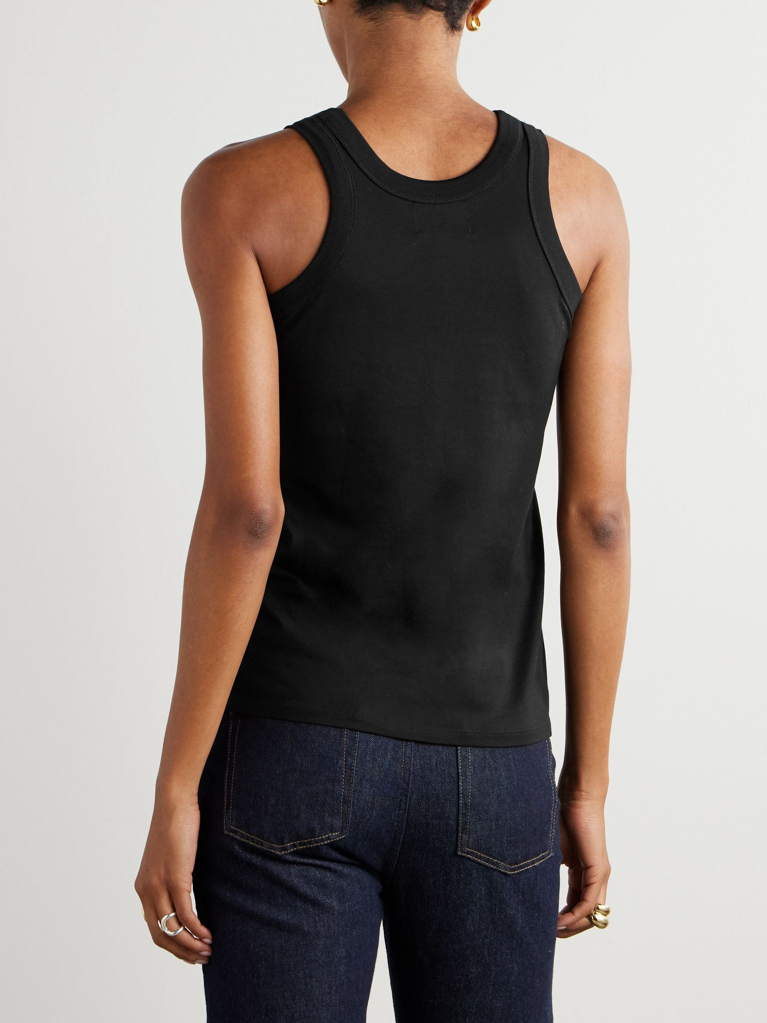 Poso Supima cotton-jersey tank top Black - 4