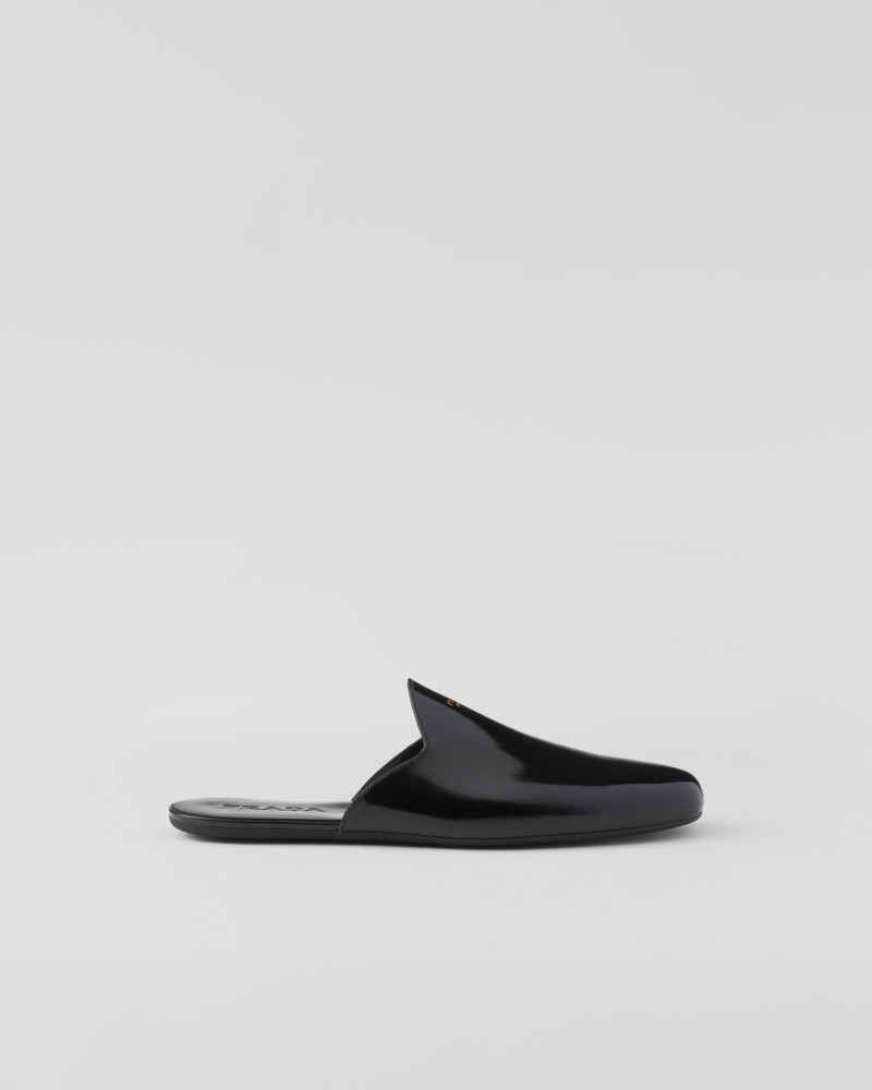 Brushed leather slippers 2