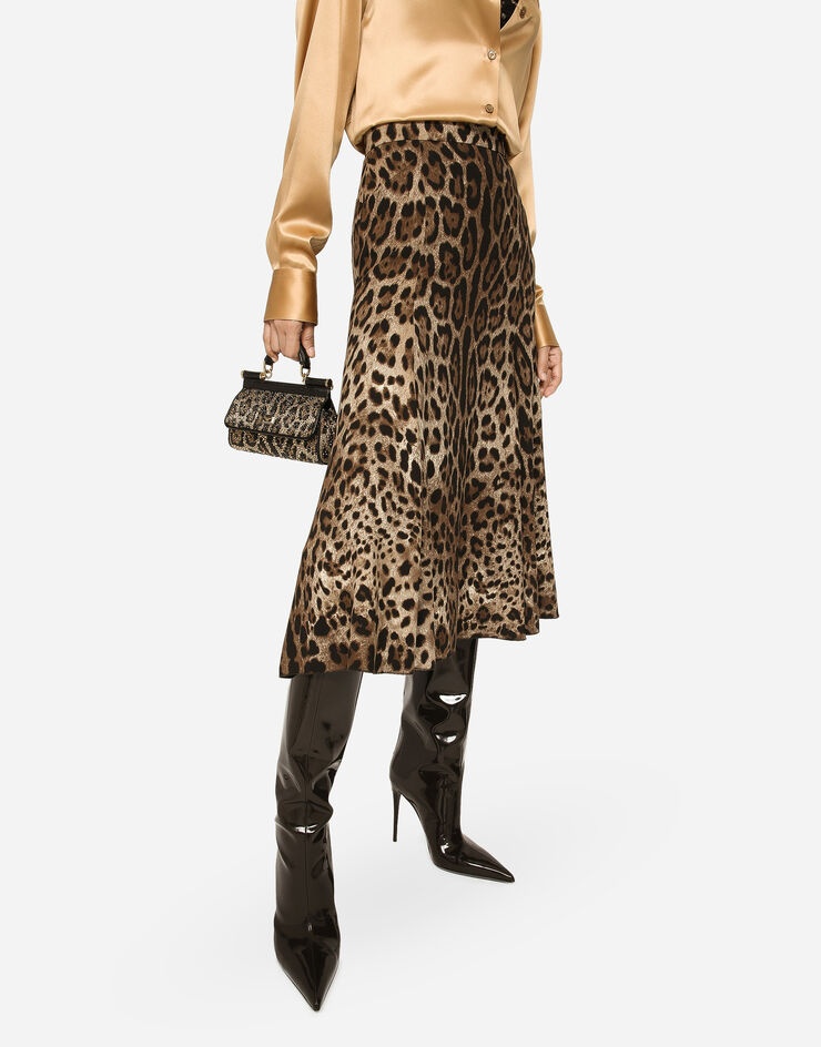 Leopard-print cady circle skirt - 4